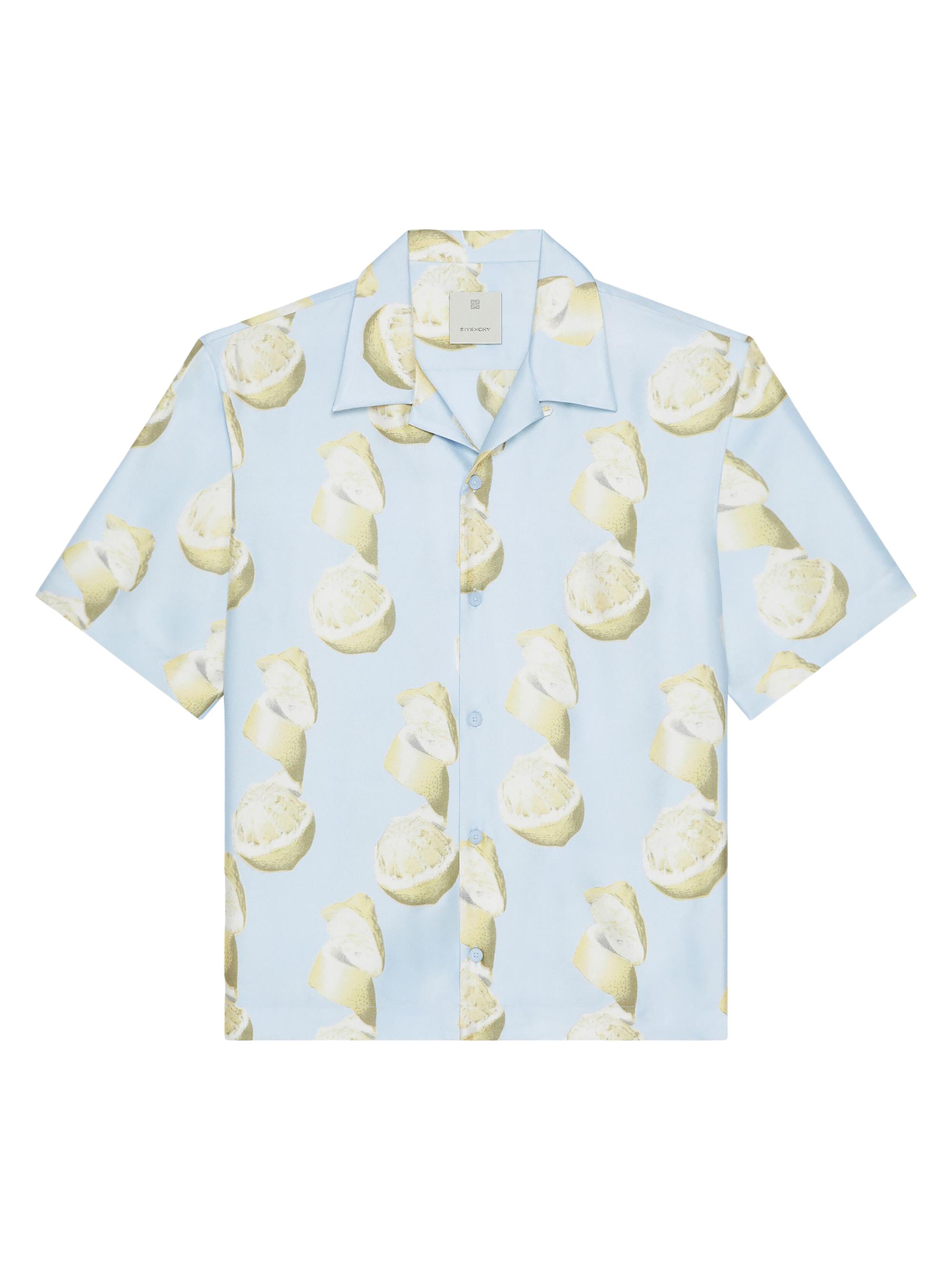 Givenchy Men's Plage Printed Shirt in Silk - Blue Multi