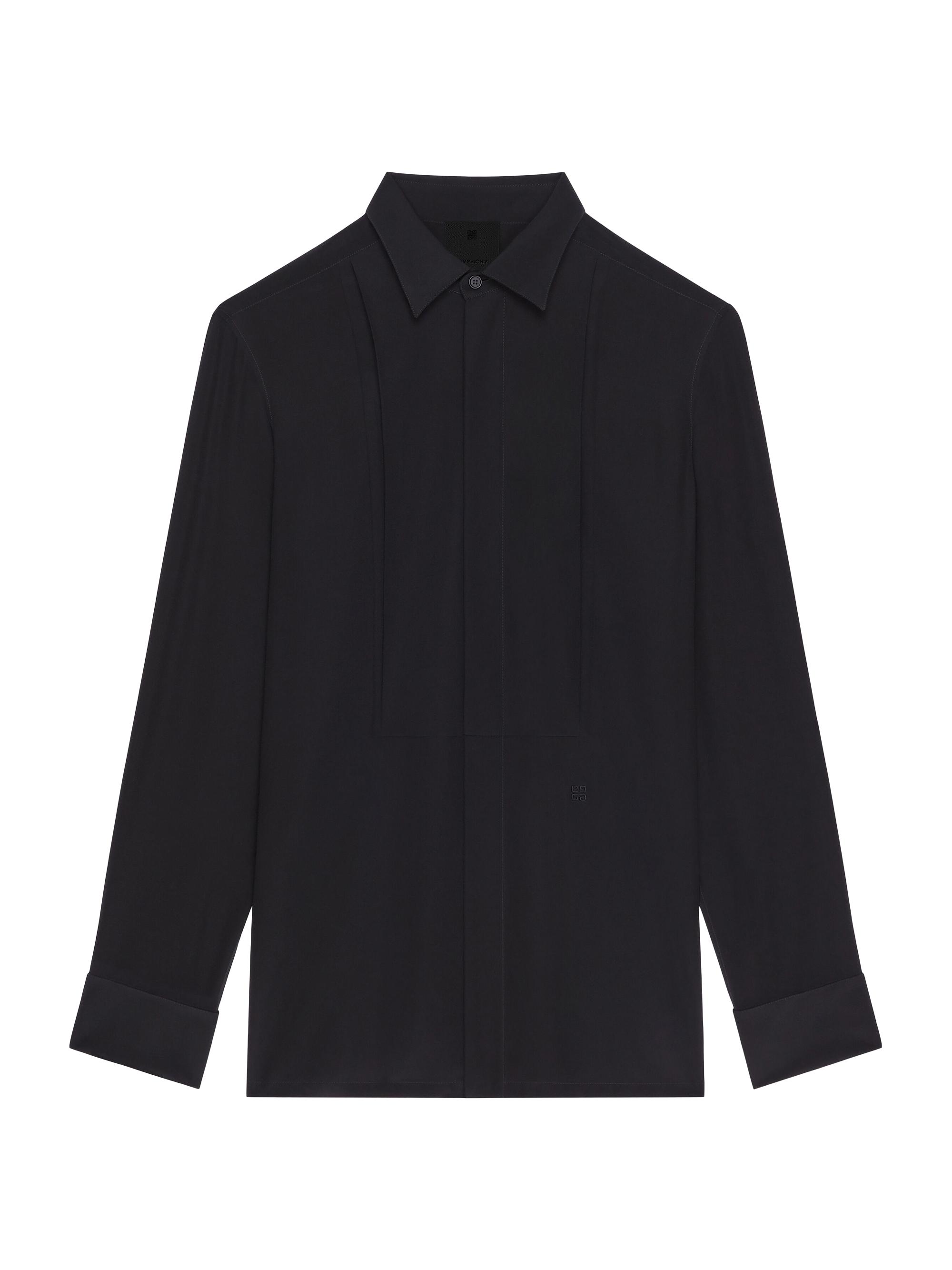 Givenchy Men's Plage Shirt in Silk with Plastron - Black
