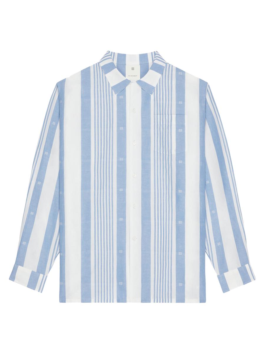 Givenchy Plage Shirt in Linen with 4G Stripes | Saks Fifth