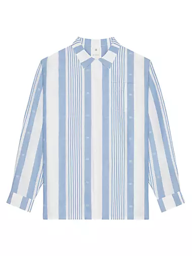 Plage Shirt in Linen with 4G Stripes