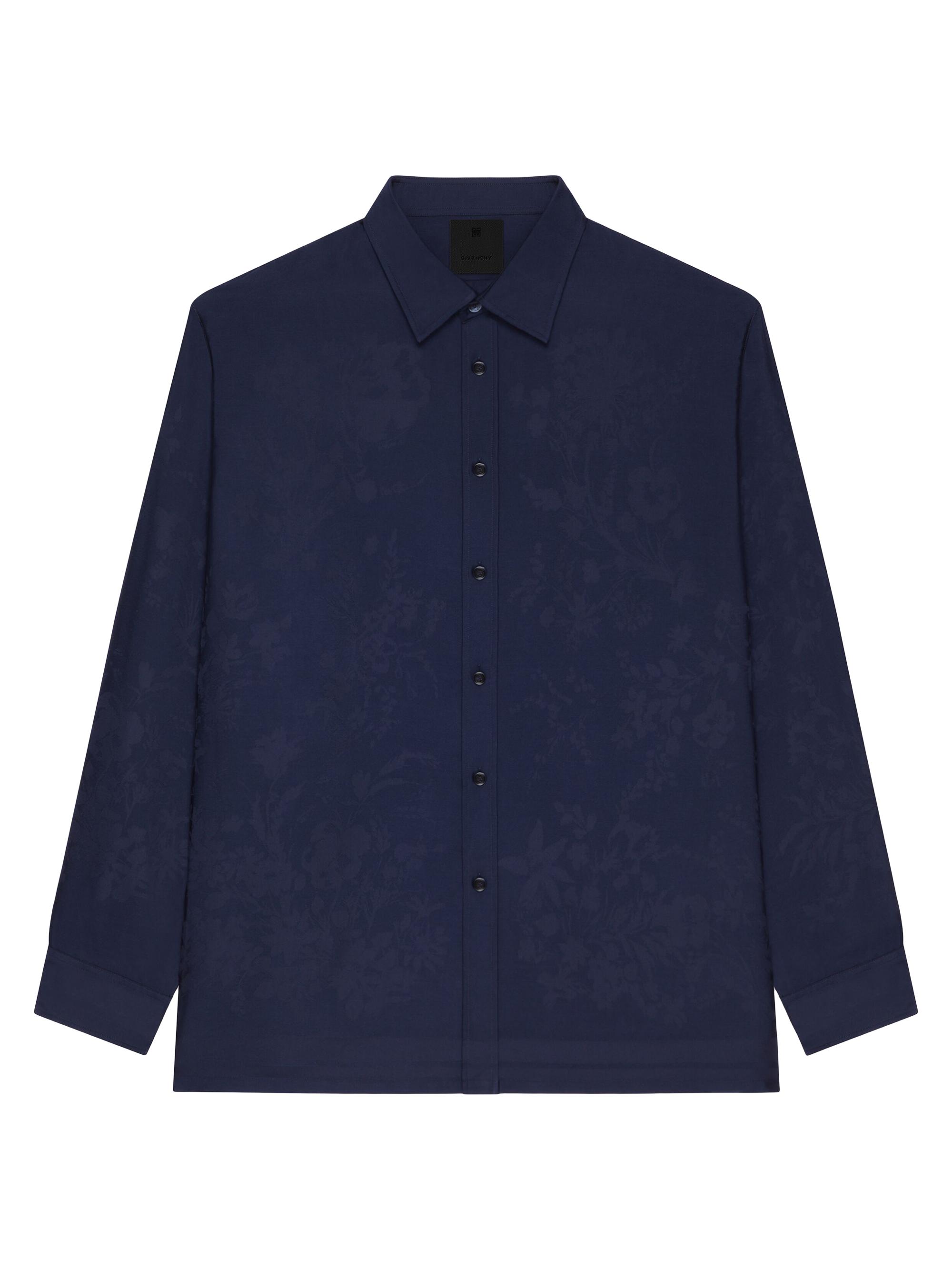 Givenchy Men's Shirt in Floral Jacquard - Navy