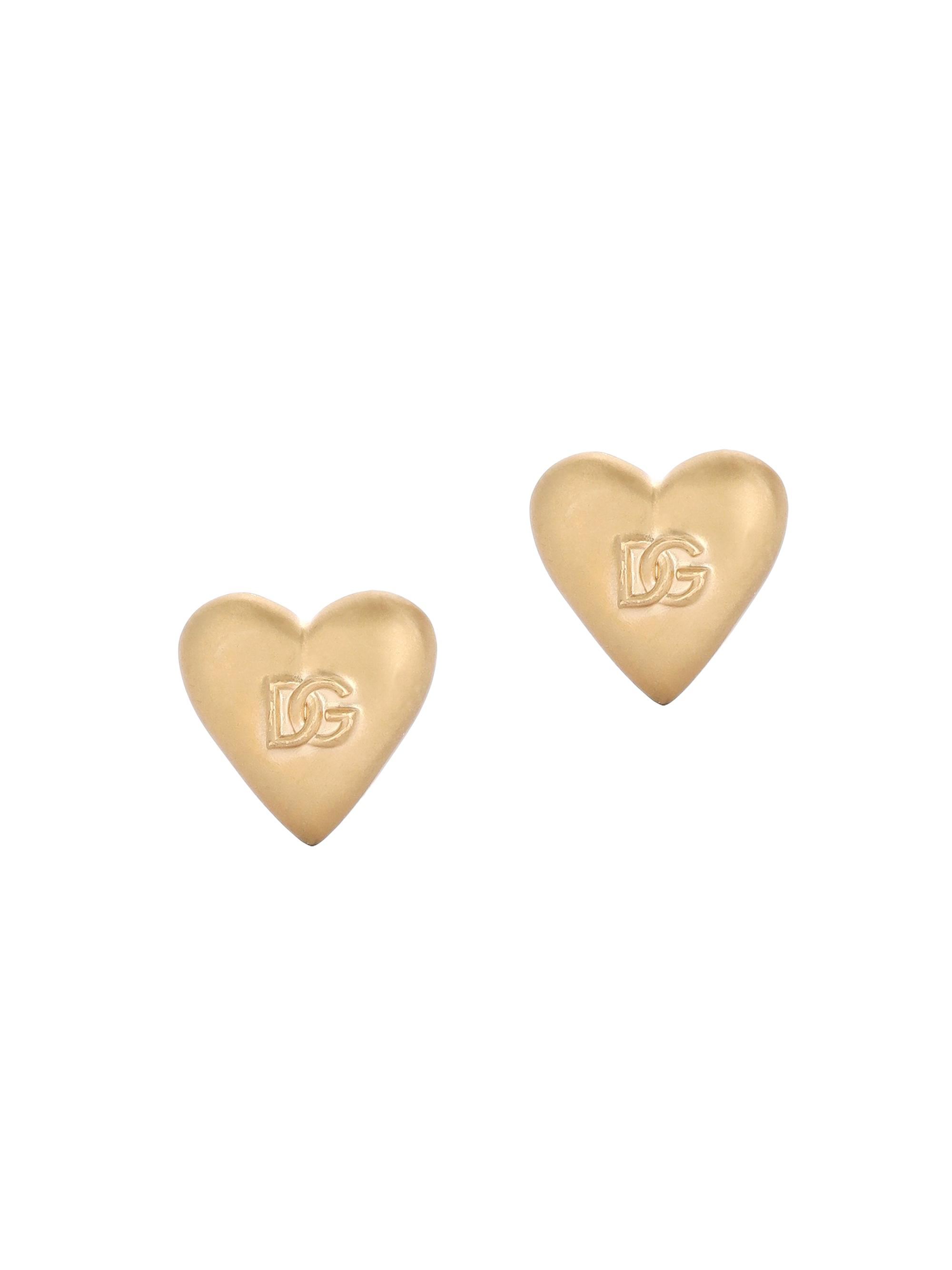 Dolce & Gabbana Women's Goldtone Monogram Heart Clip-On Stud Earrings - Gold