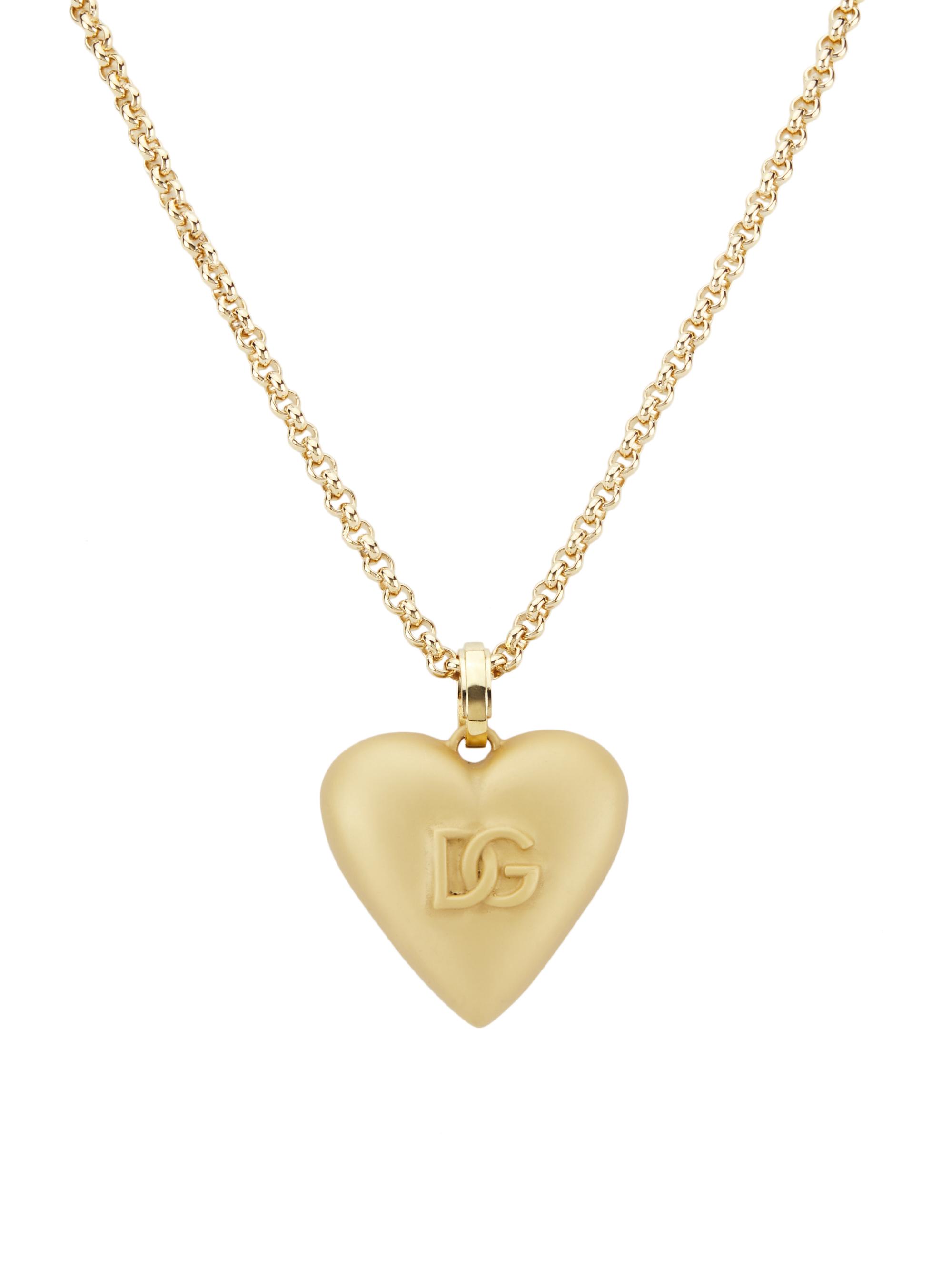Dolce & Gabbana Women's Goldtone Monogram Heart Pendant Necklace - Gold