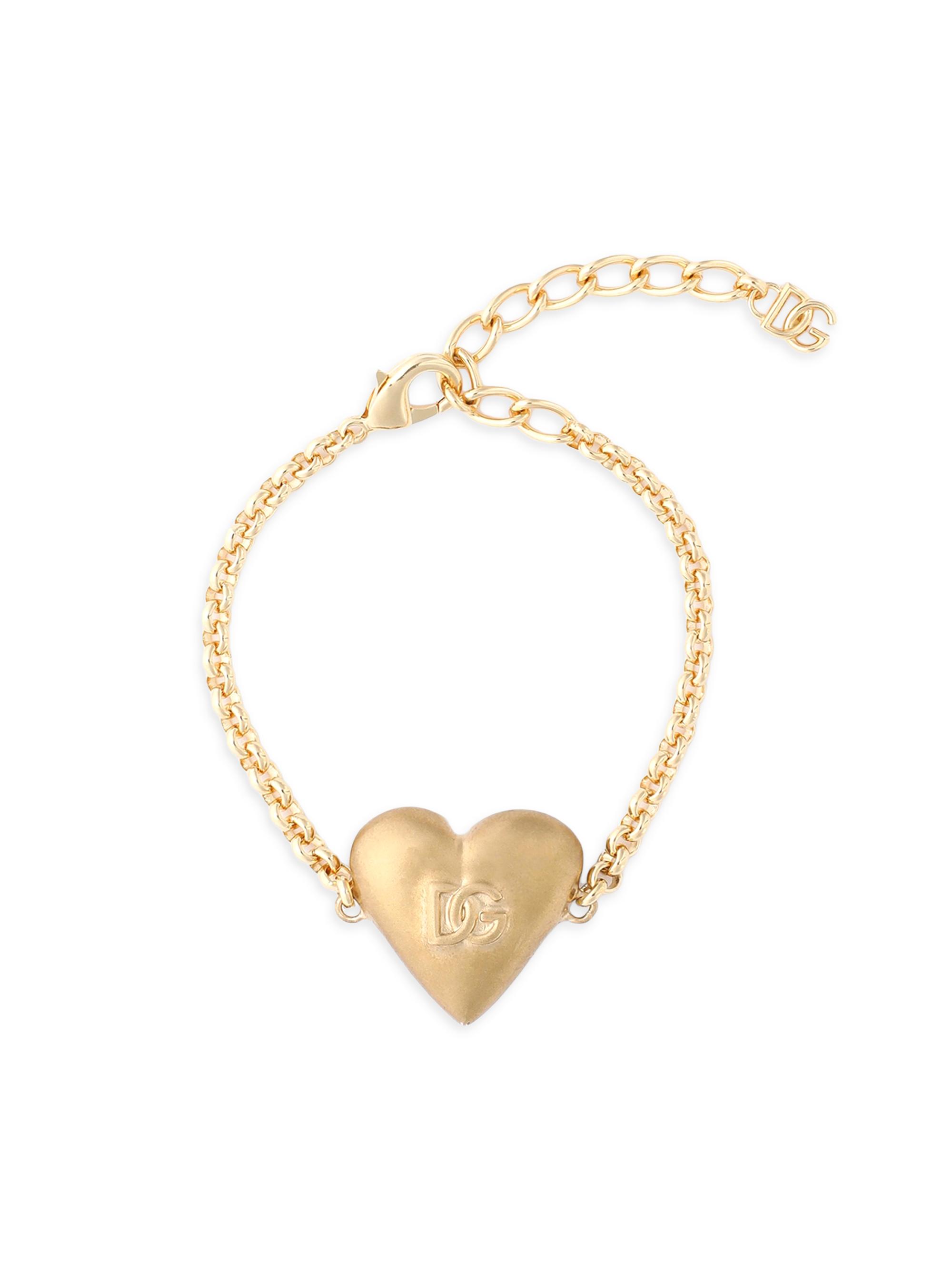 Dolce & Gabbana Women's Goldtone Monogram Heart Bracelet - Gold