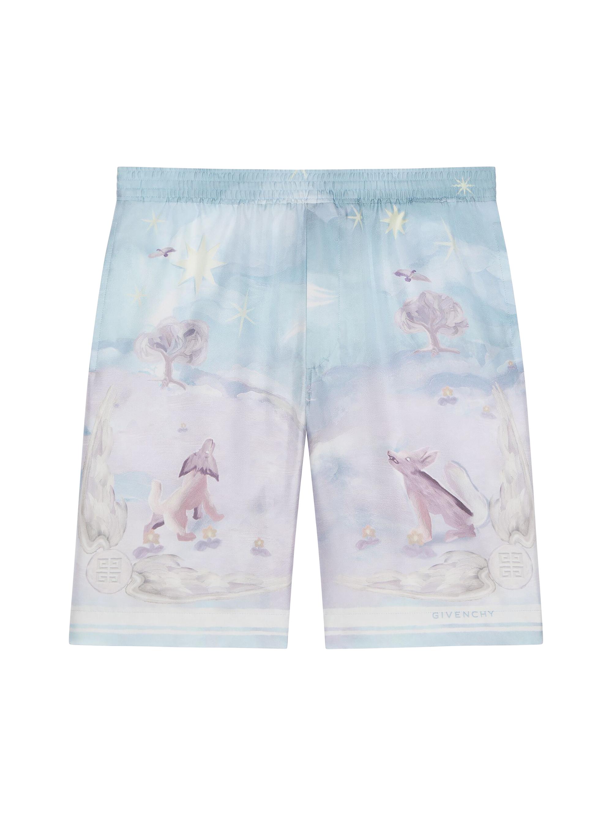 Givenchy Men's Printed Bermuda Shorts in Silk - Multicolored