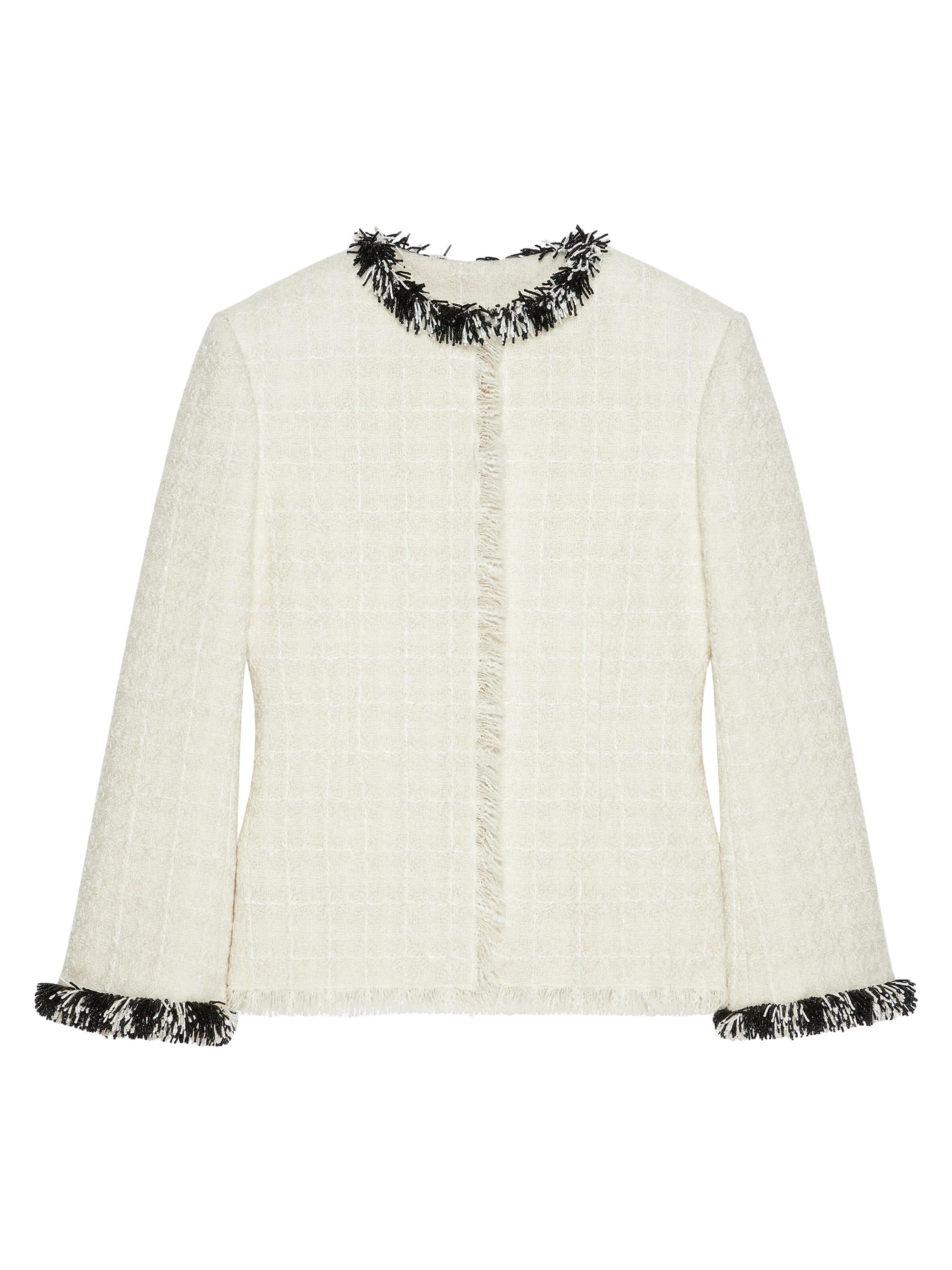 Givenchy Women's Jacket in Tweed with Pearls - Ecru
