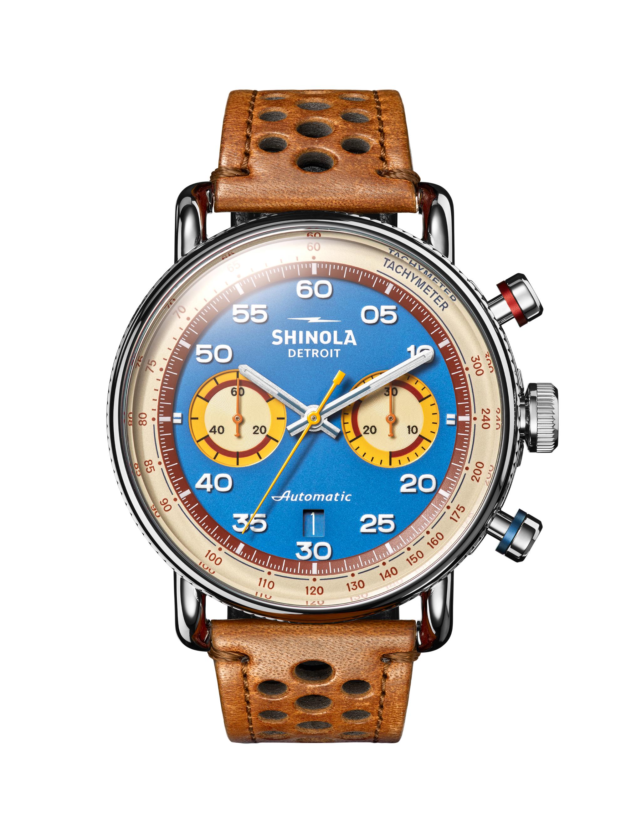 Shinola Men's Canfield Speedway Blue Stainless Steel & Leather Watch/44MM - Horizon Blue