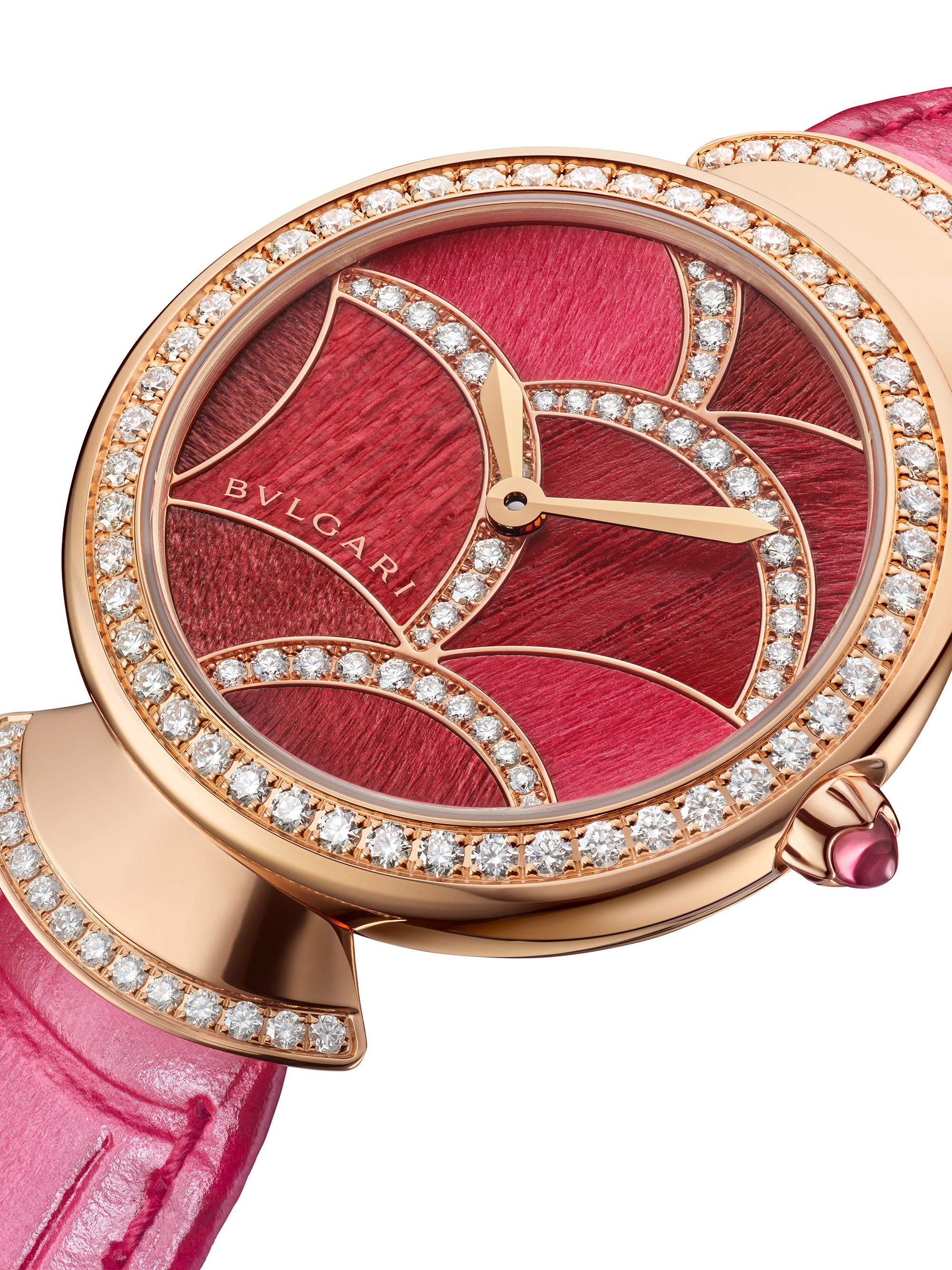 BVLGARI Divas' Dream 18K Rose Gold & Red Alligator Watch/33MM