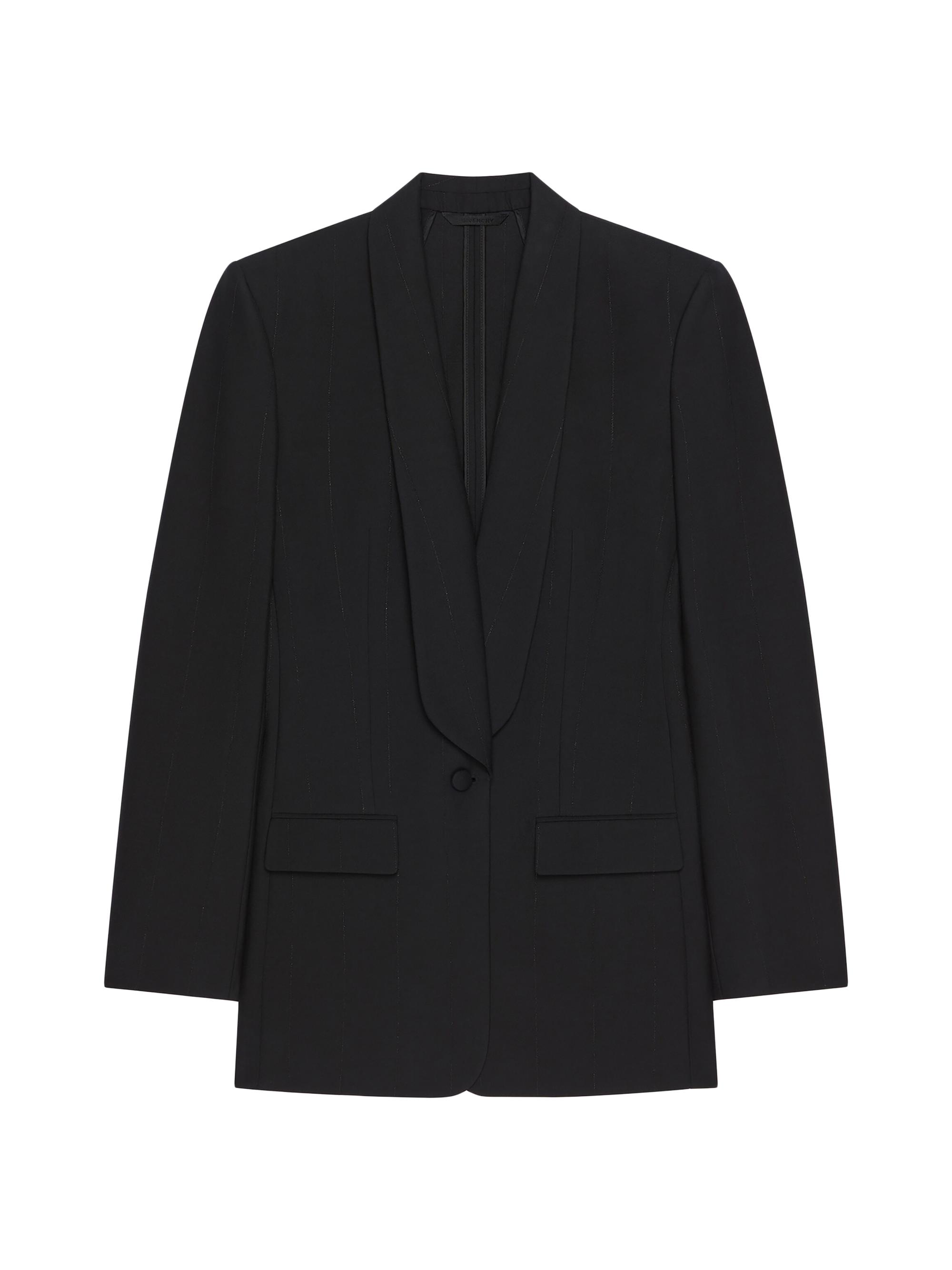 Givenchy Women's Jacket in Wool with Lurex Stripes - Black