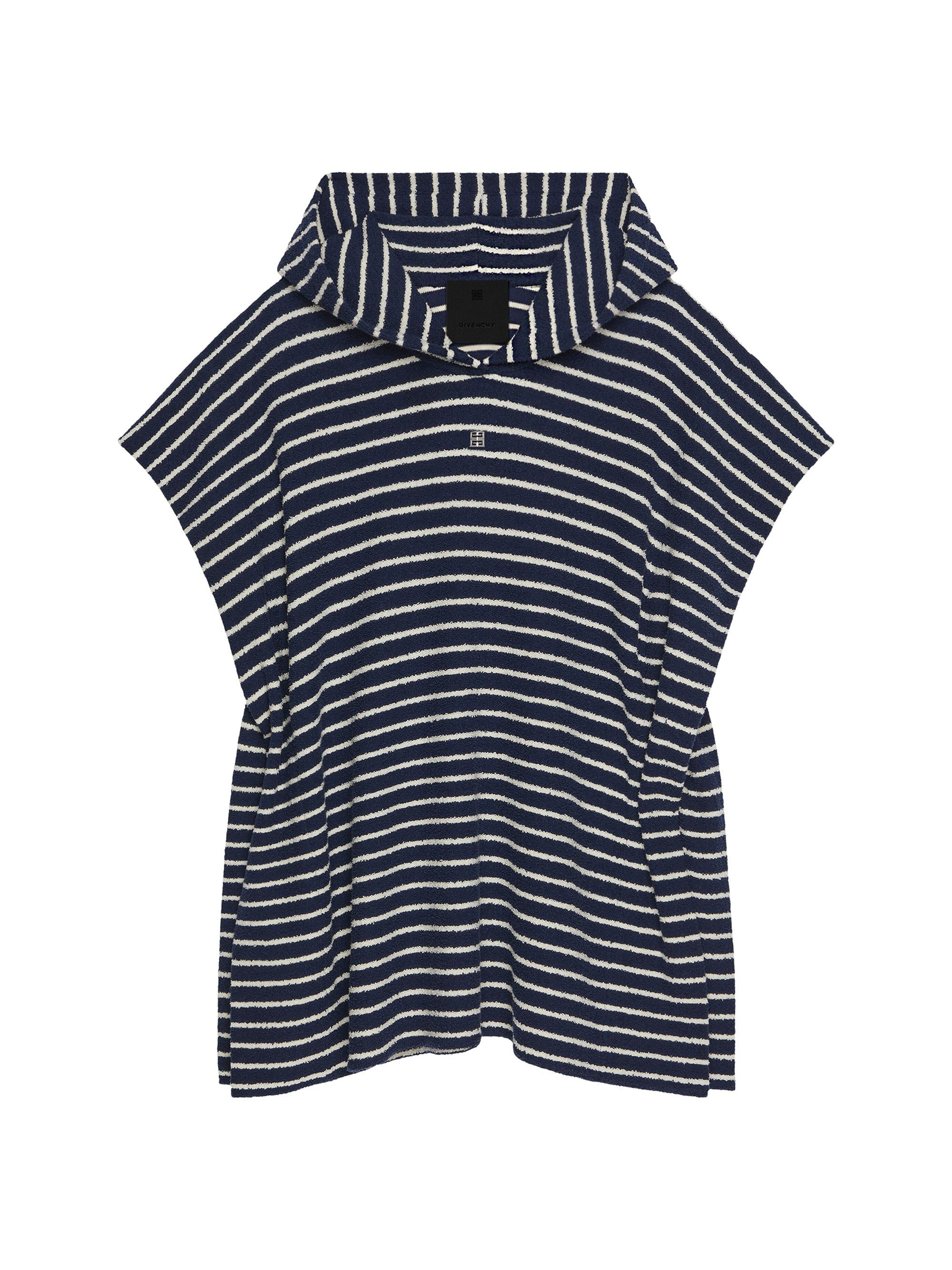 Givenchy Women's Plage Striped Poncho in Cotton Toweling - Navy