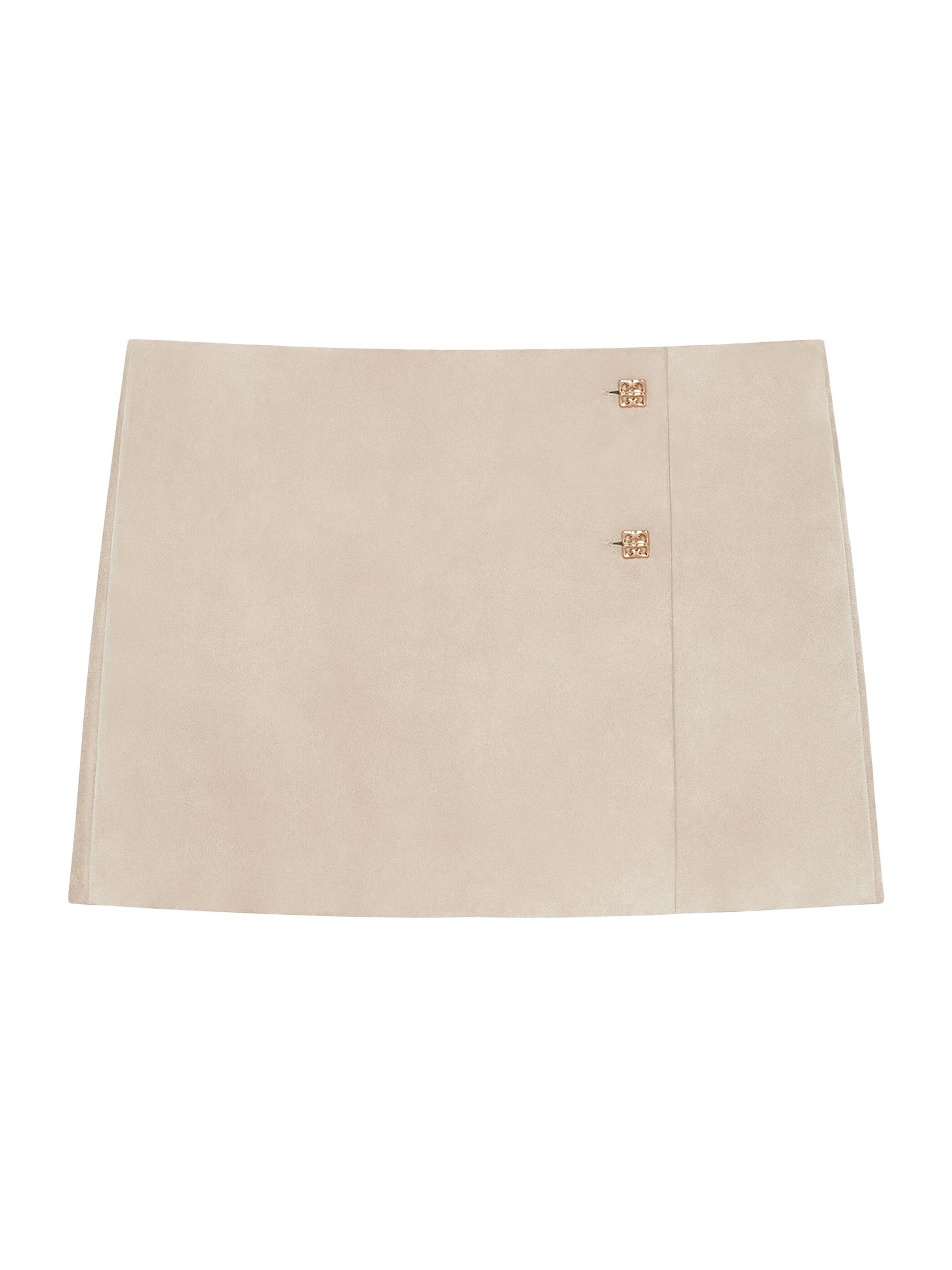 Givenchy Women's Wrap Skirt in Suede with G Detail - Sand