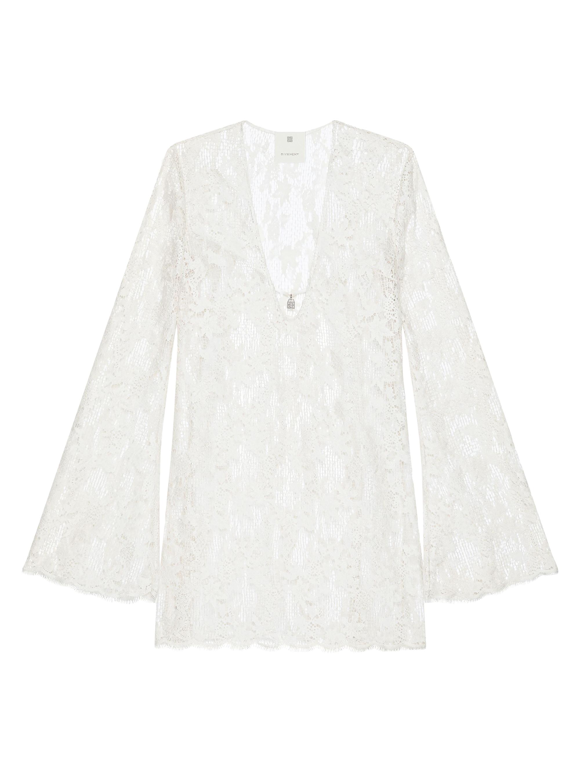 Givenchy Women's Plage Dress in Lace with 4G Detail - Ecru