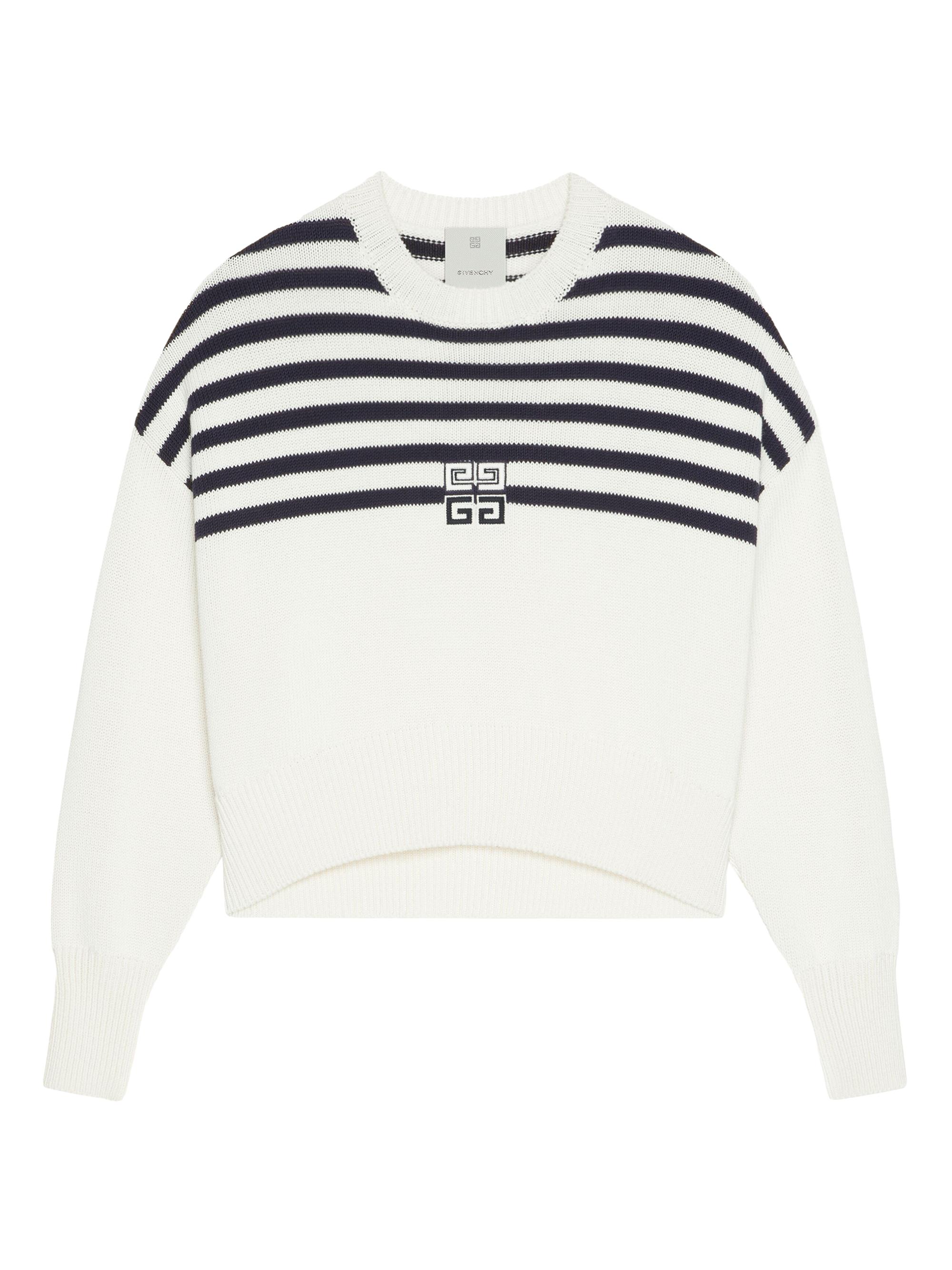 Givenchy Women's 4G Striped Sweater - White Navy