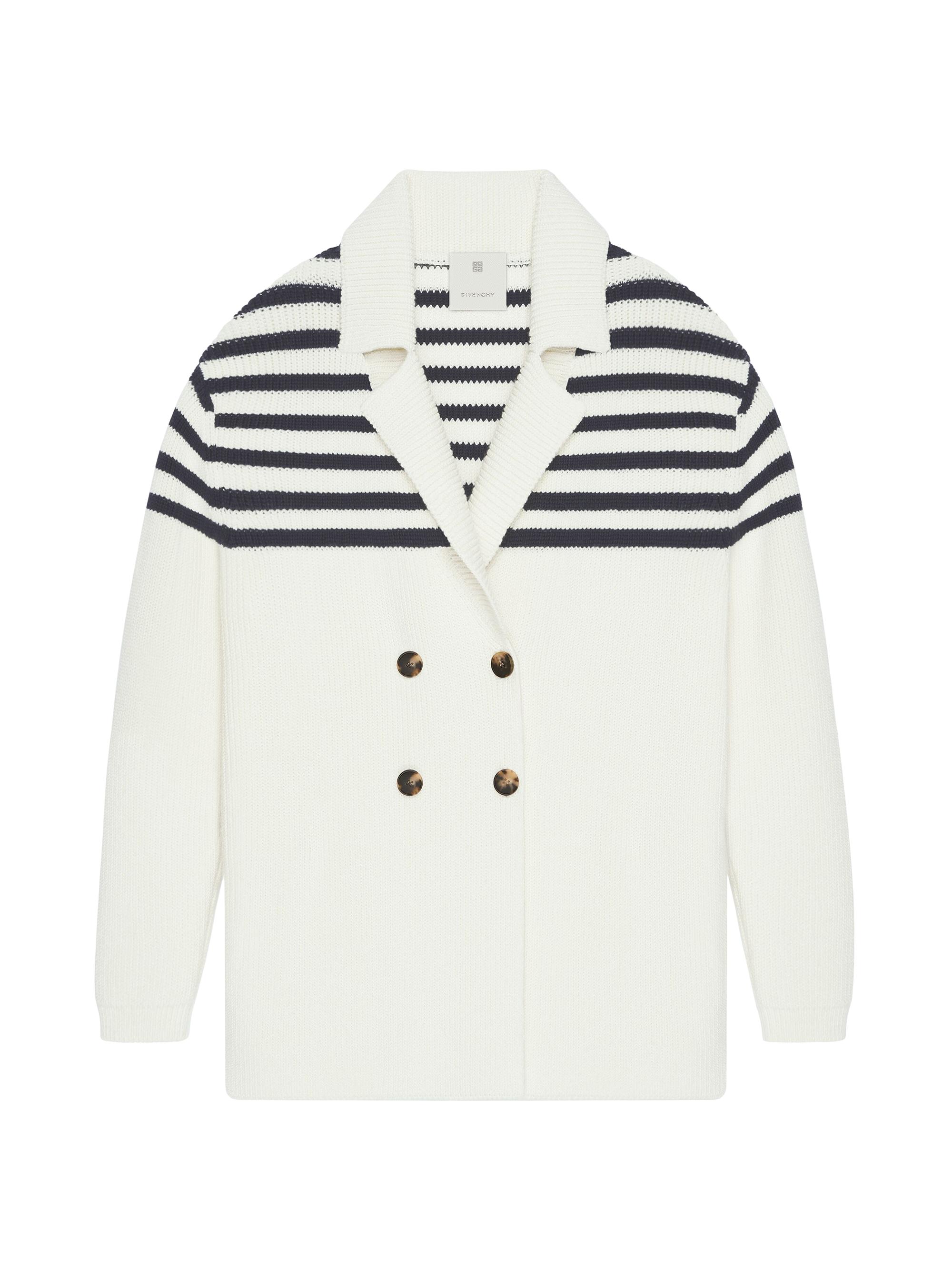 Givenchy Women's 4G Striped Cardigan - White Navy