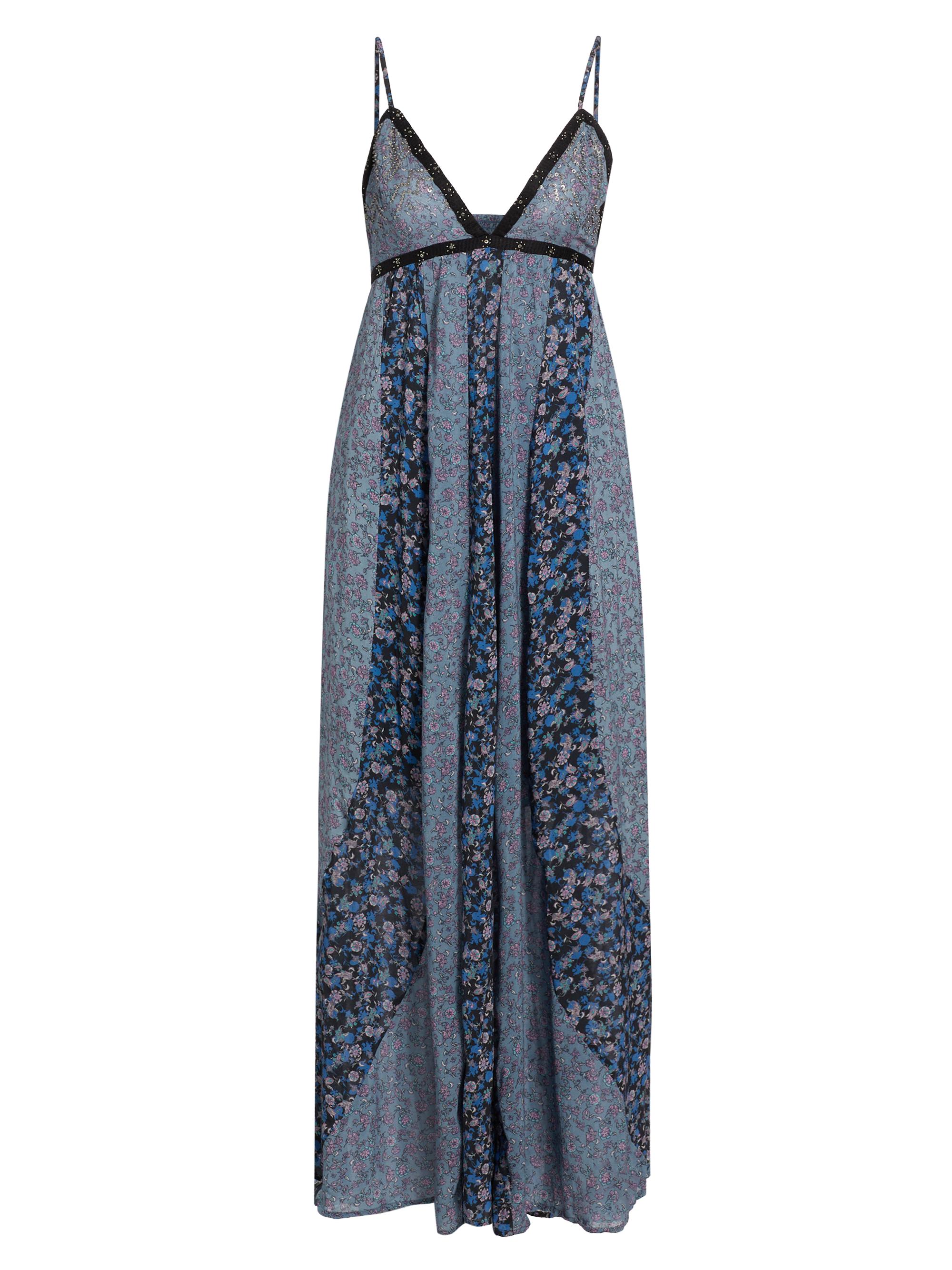 Free People Women's Forever Time Paneled Floral Maxi Dress - Black Combo