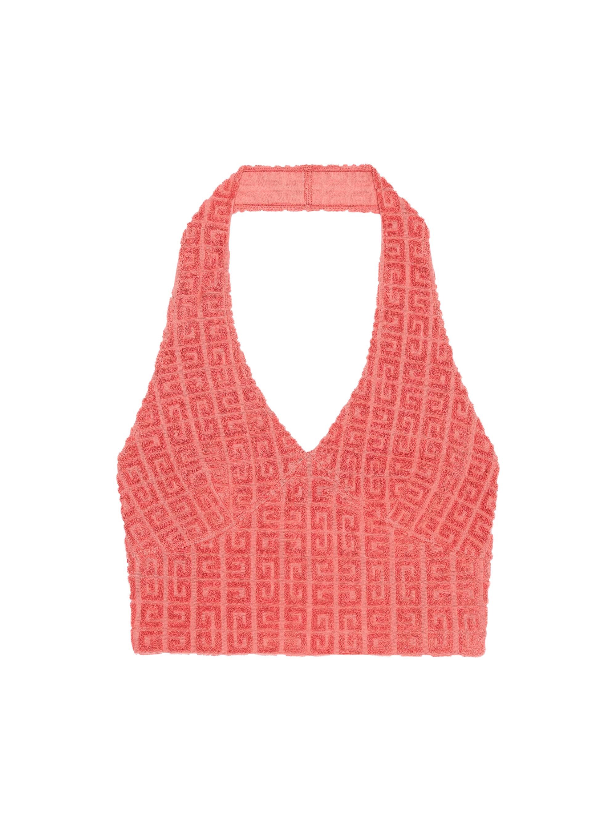 Givenchy Women's Plage Top in 4G Cotton Towelling - Coral