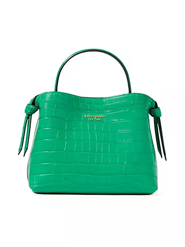Knott Croc-Embossed Leather Top-Handle Bag