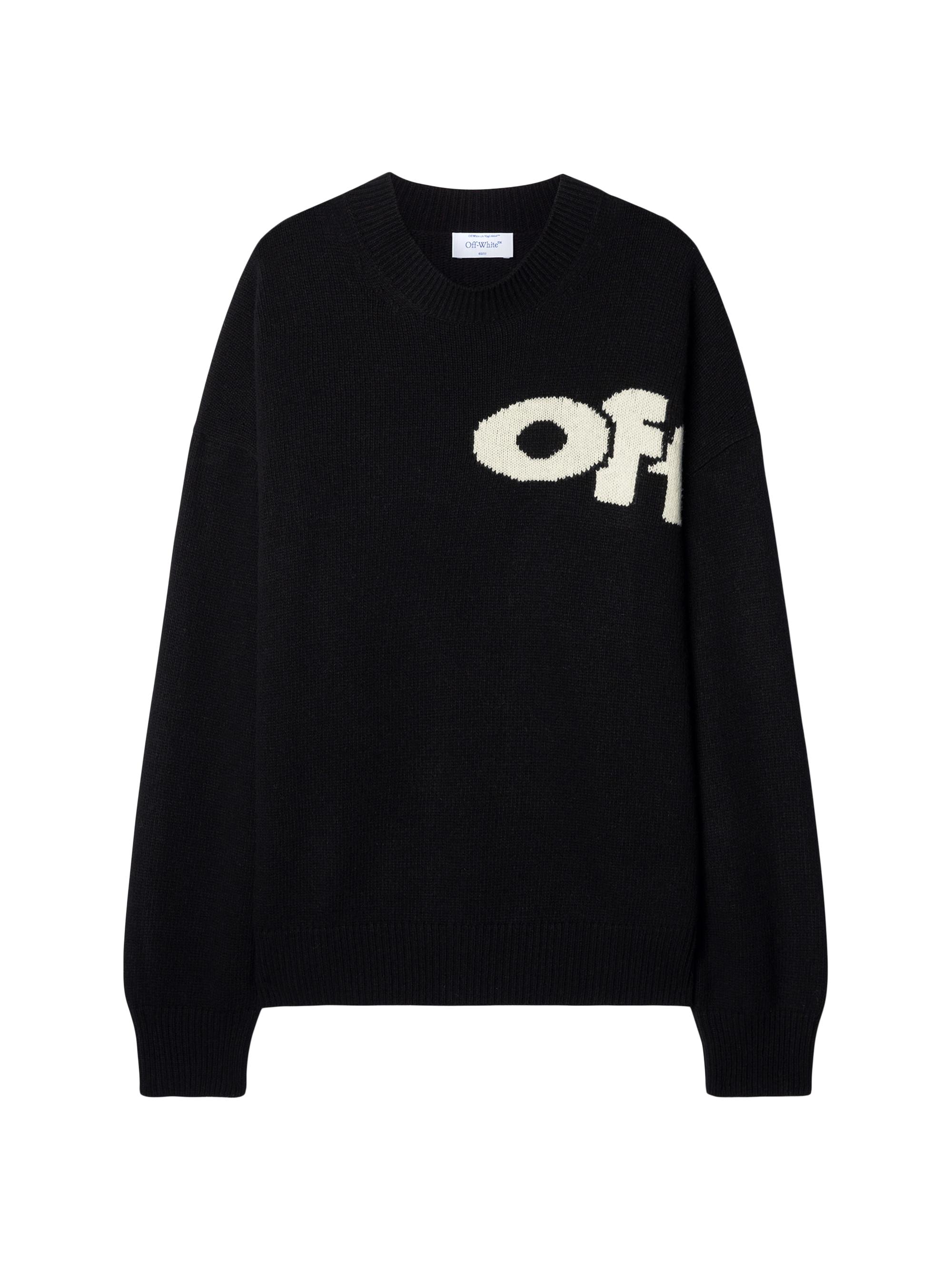 Off-White Men's Shared Logo Knit Crewneck - Black Cream