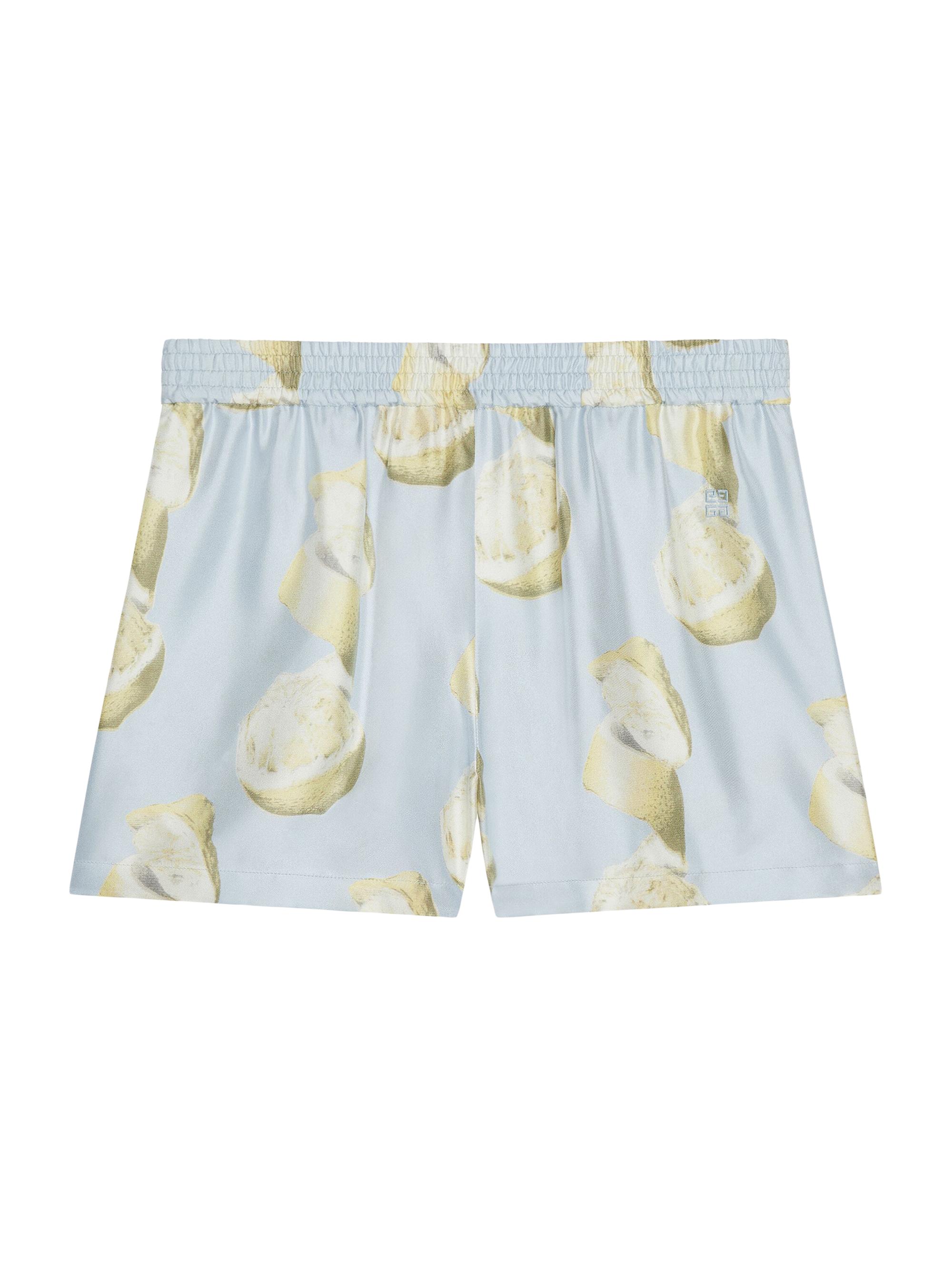 Givenchy Women's Plage Printed Shorts in Silk - Blue Yellow