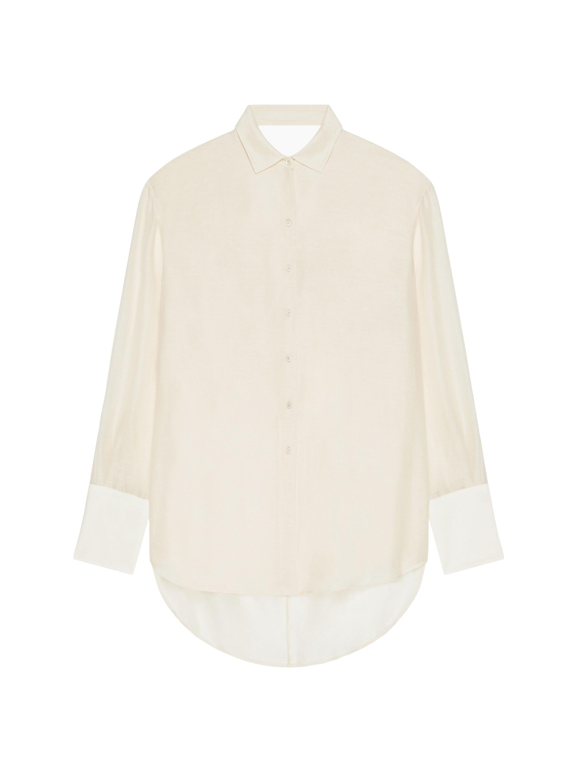Givenchy Women's Plage Oversized Shirt in Silk and Linen -