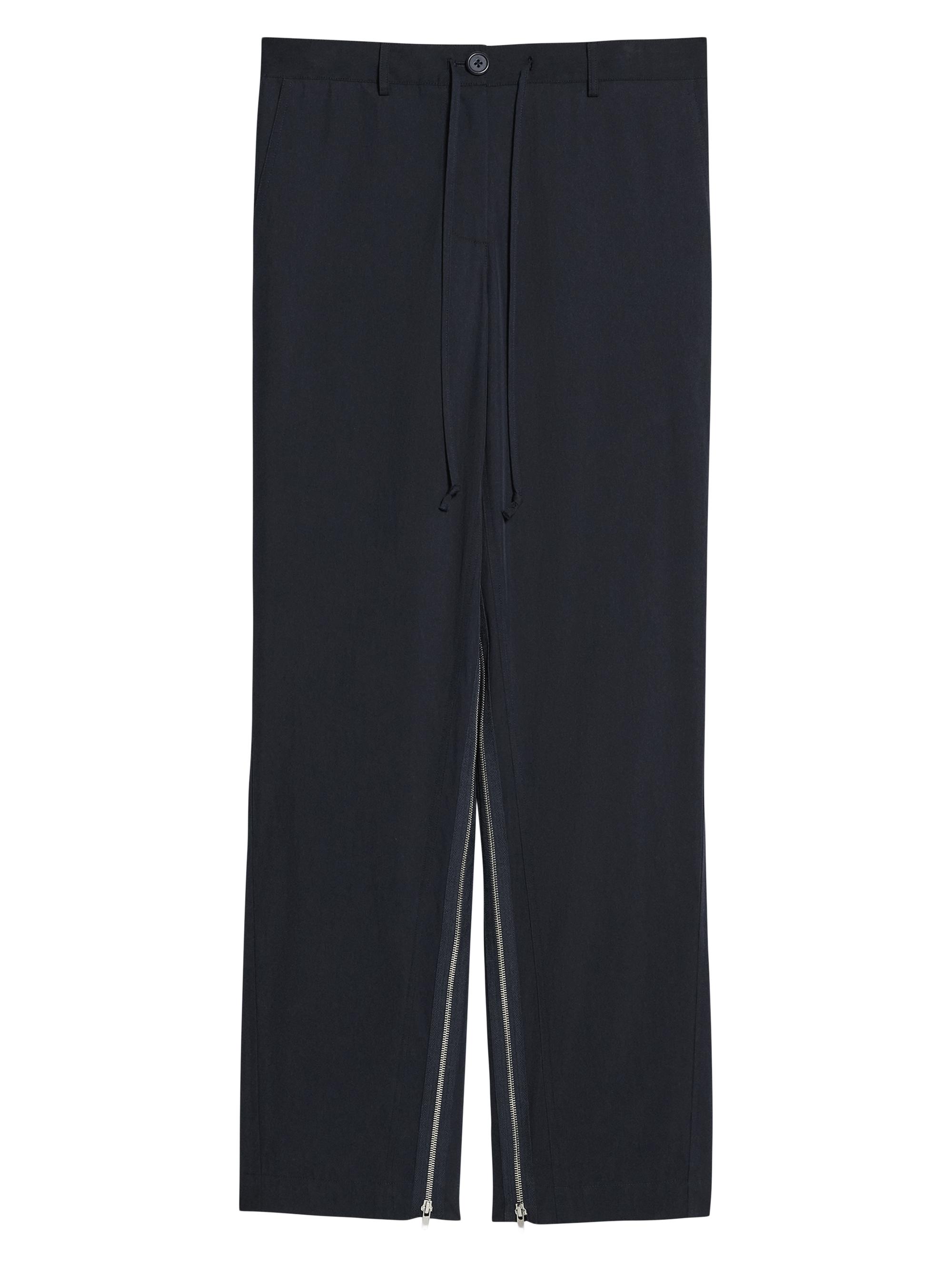 Helmut Lang Women's Cotton-Blend Wide-Leg Zip Pants - Navy
