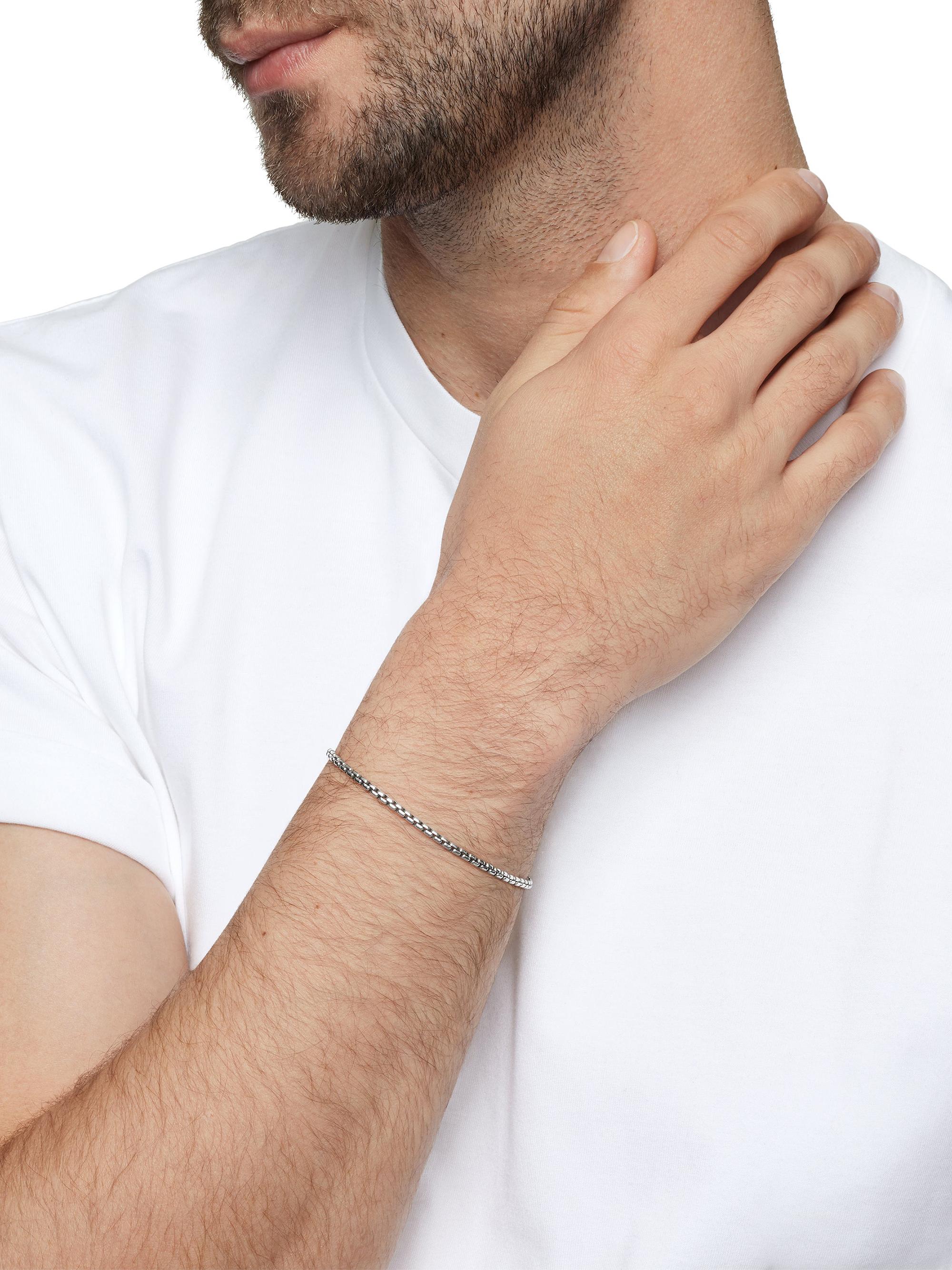 David Yurman Men's Box Chain Bracelet in Sterling Silver, 2.7MM - Silver