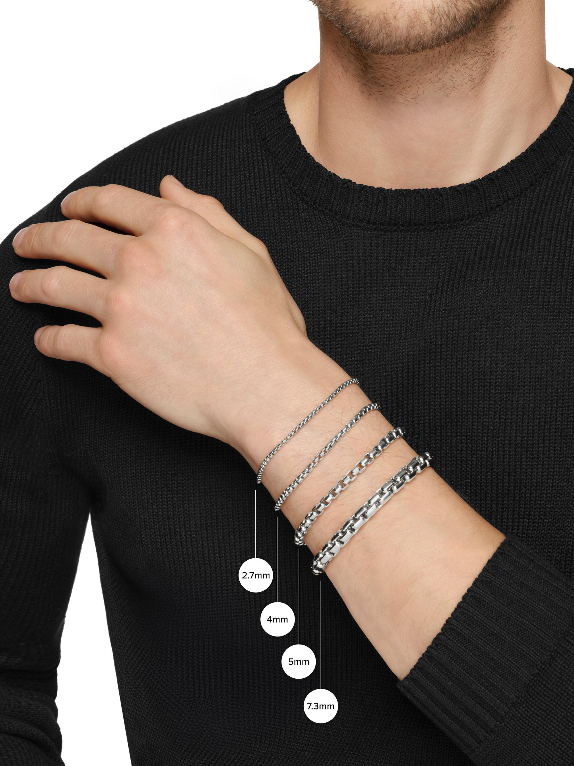 アクセサリー DAVID YURMAN BOX CHAIN MEDIUM BRACELET David Yurman Box Chain Bracelet in Sterling Silver, 2.7MM | Saks