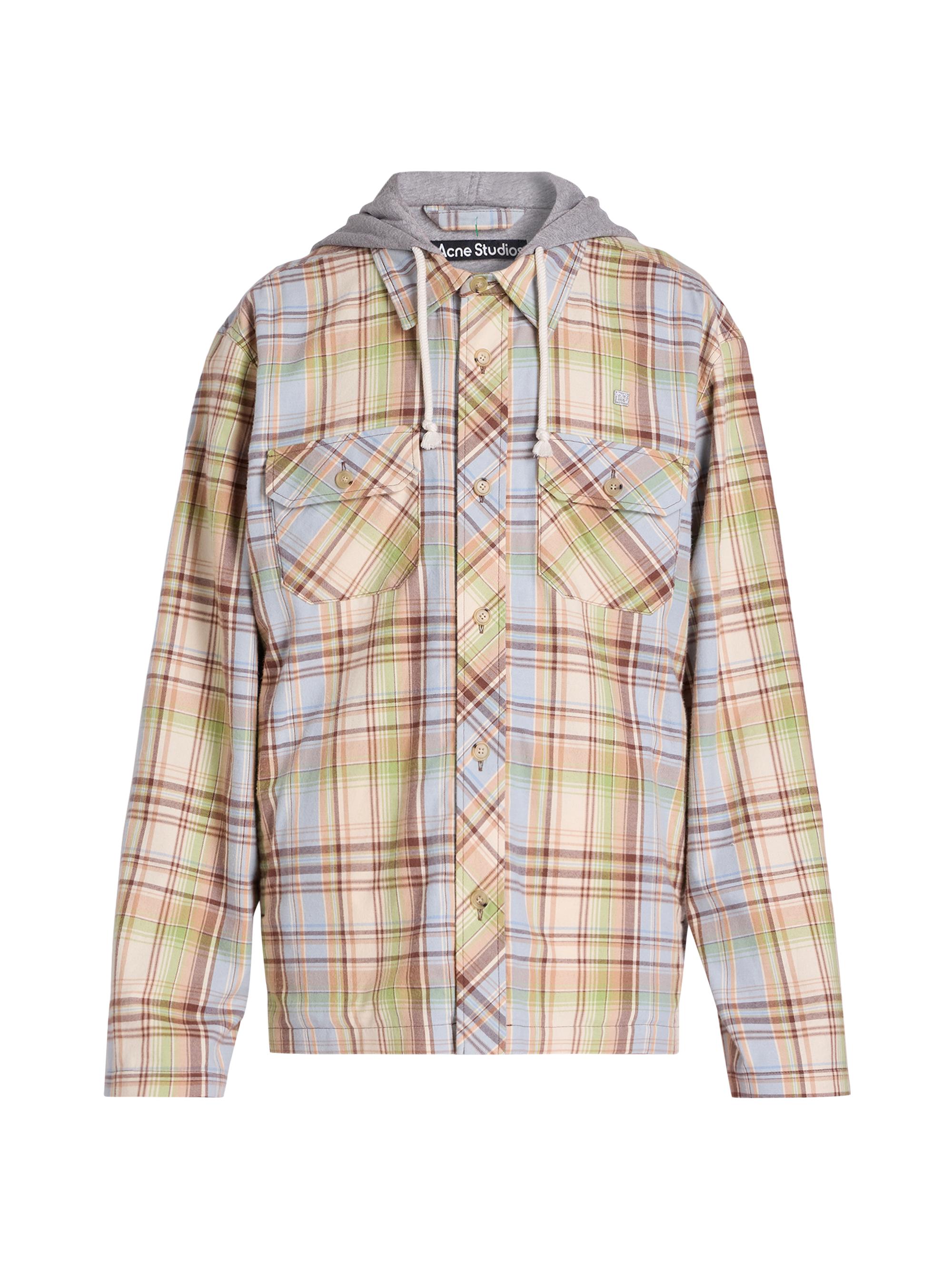 Acne Studios Men's Ollier Dry Check Flannel Overshirt - Brown Green