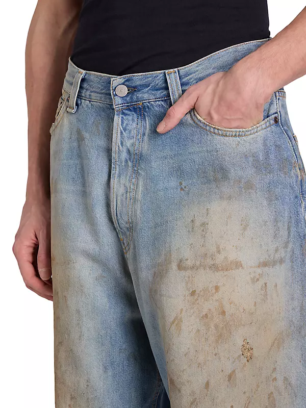 Shop Acne Studios Penicillin Distressed Relaxed-Fit Jeans Shop Acne Studios Penicillin Distressed Relaxed-Fit Jeans