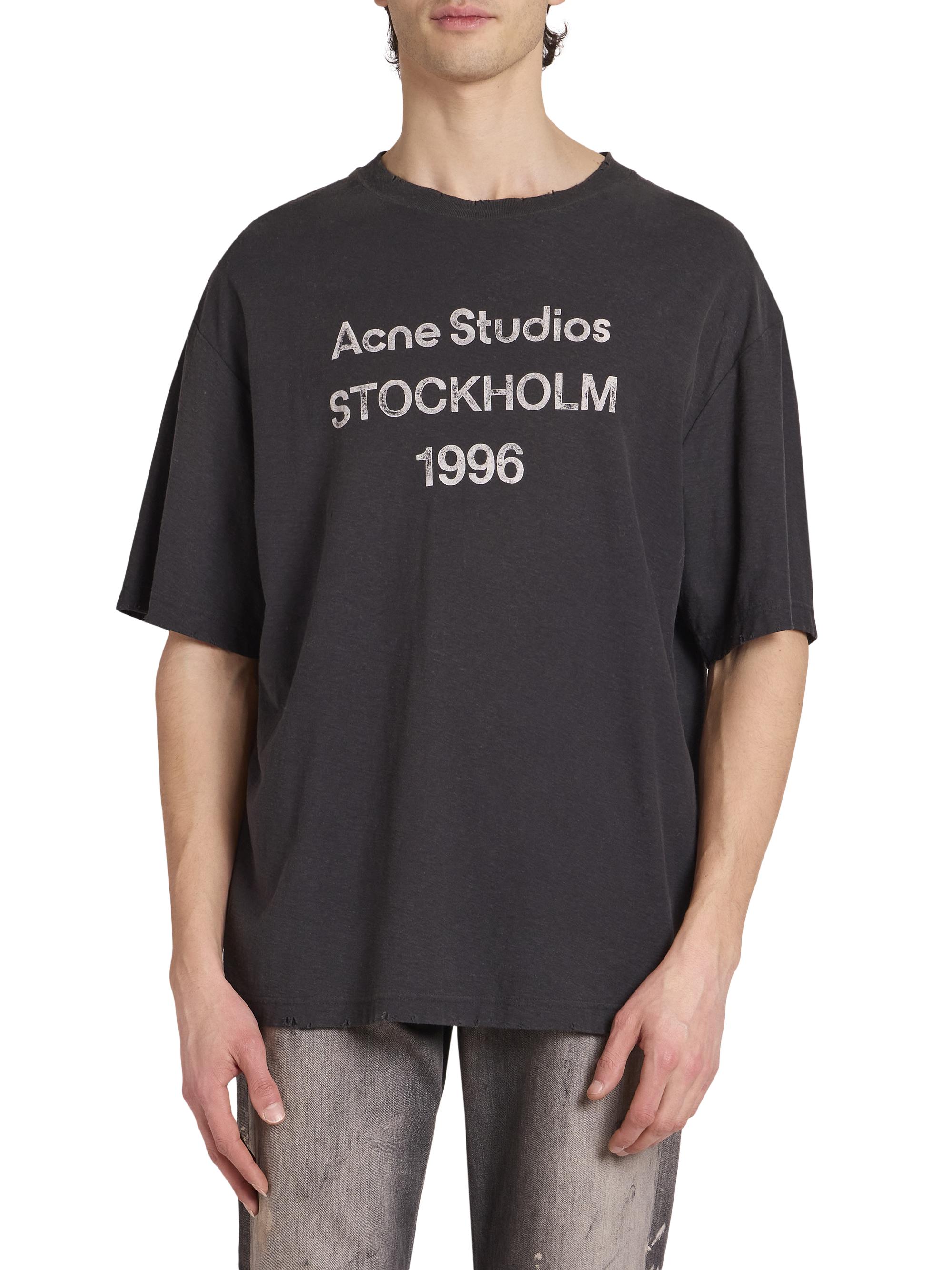 ■Acne Studios STOCKHOLM 1996 ロゴTシャツ L Acne Studios - Logo t-shirt - Relaxed fit - Faded black