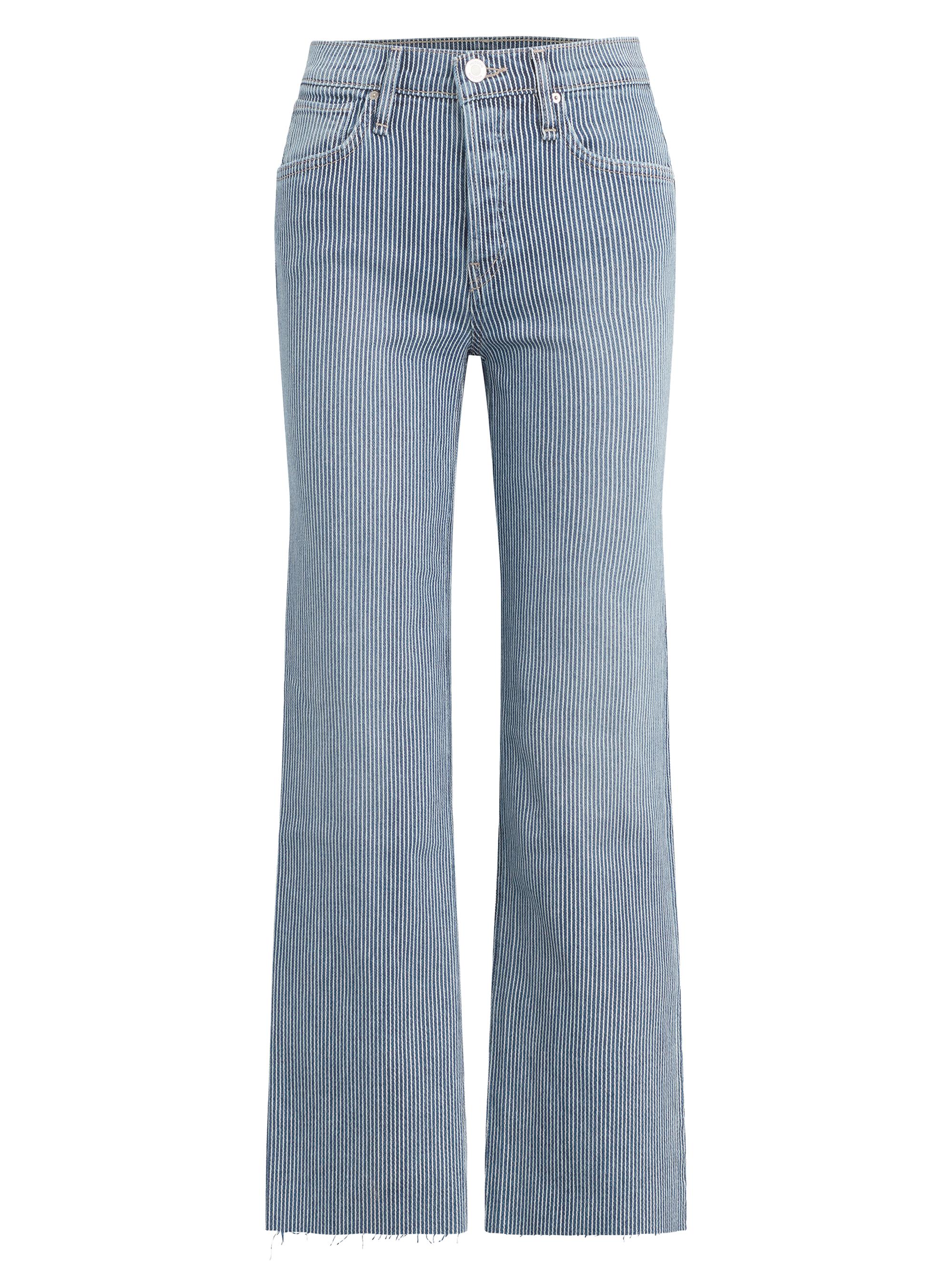 Hudson Jeans Women's Rosie High-Rise Wide-Leg Ankle Jeans - Railroad Stripe