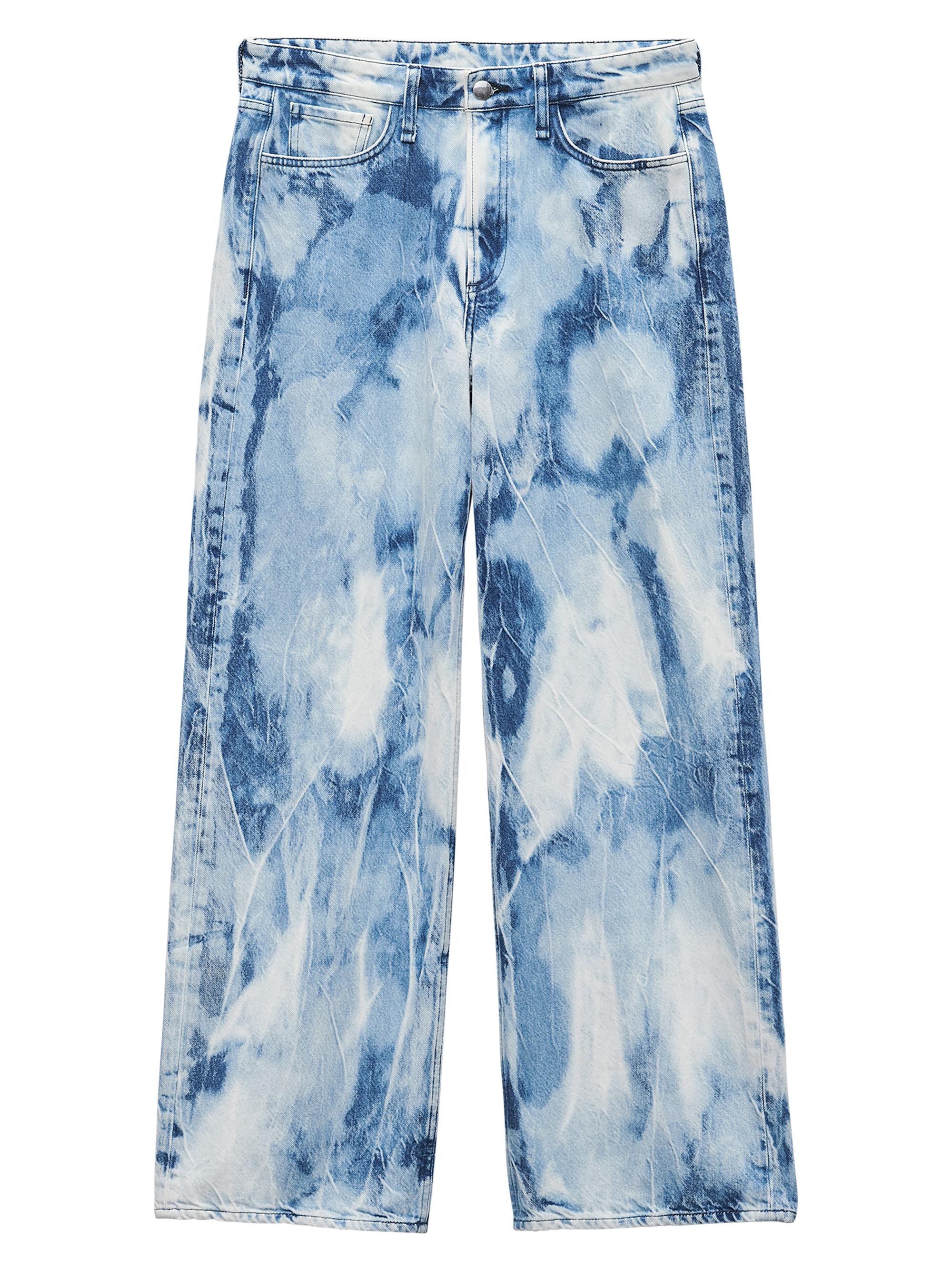 rag & bone Women's Logan Tie-Dye Wide-Leg Jeans - Indigo Water Color