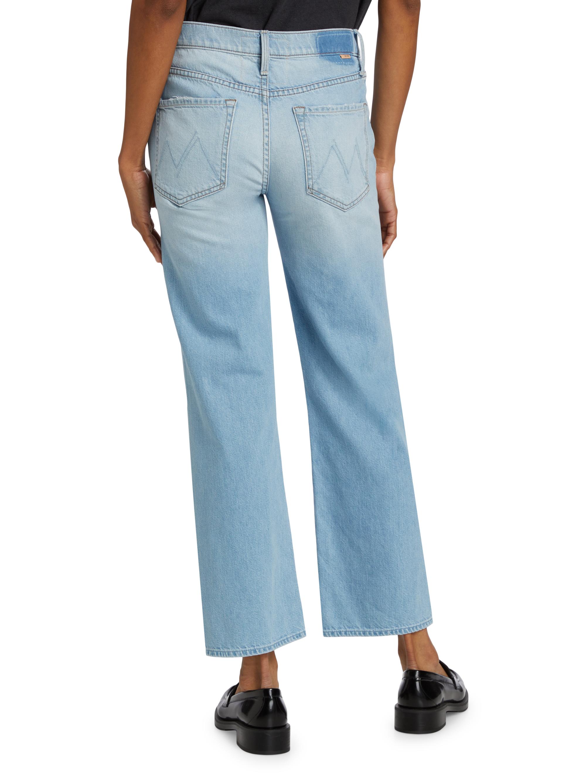 Shop Mother The Rambler Flood Mid-Rise Distressed Jeans | Saks 