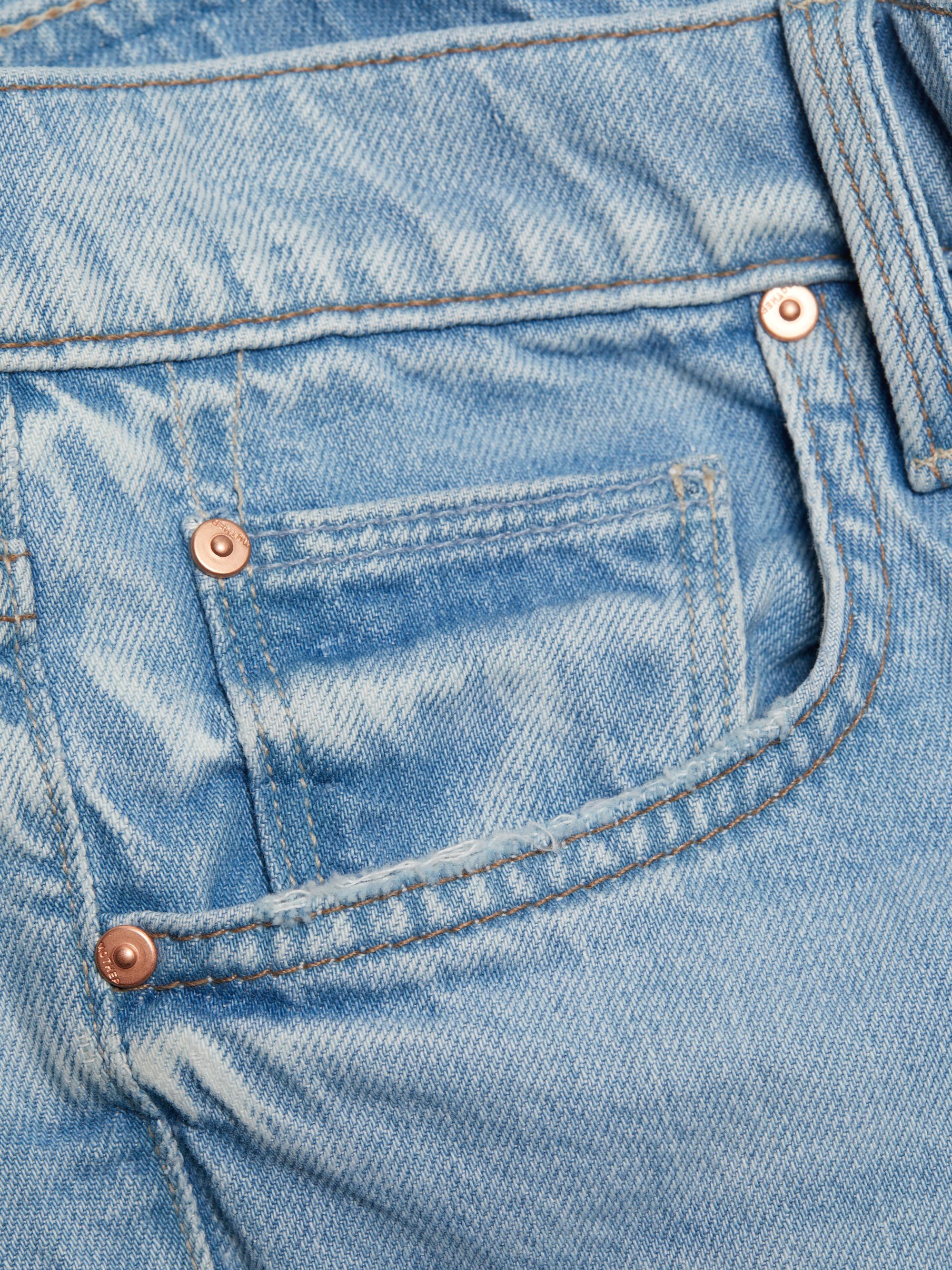 Shop Mother The Rambler Flood Mid-Rise Distressed Jeans | Saks 