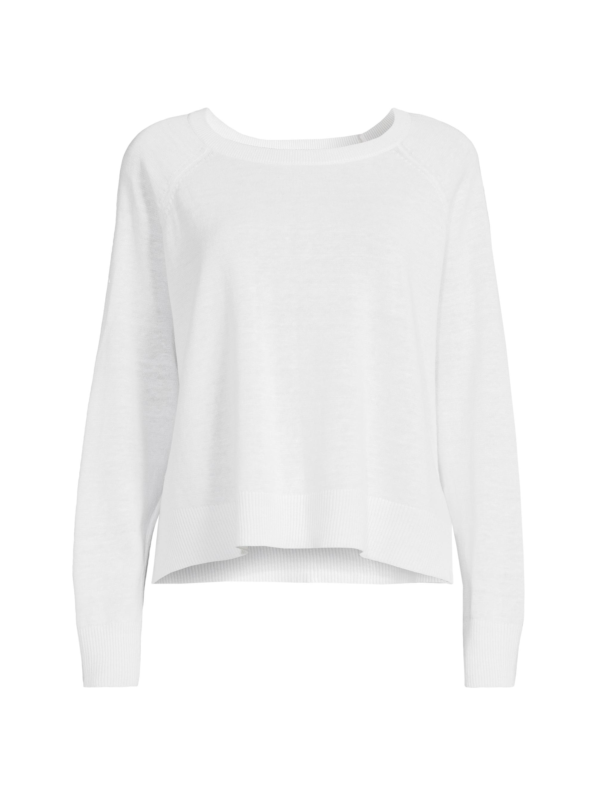 Eileen Fisher Women's Linen & Cotton-Blend Crewneck Sweatshirt - White