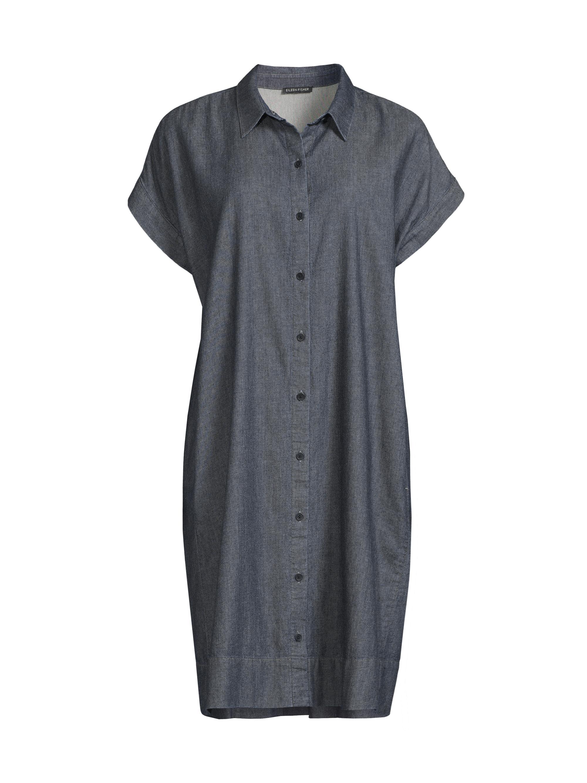 Eileen Fisher Women's Cotton Cap-Sleeve Mini Shirtdress - Denim