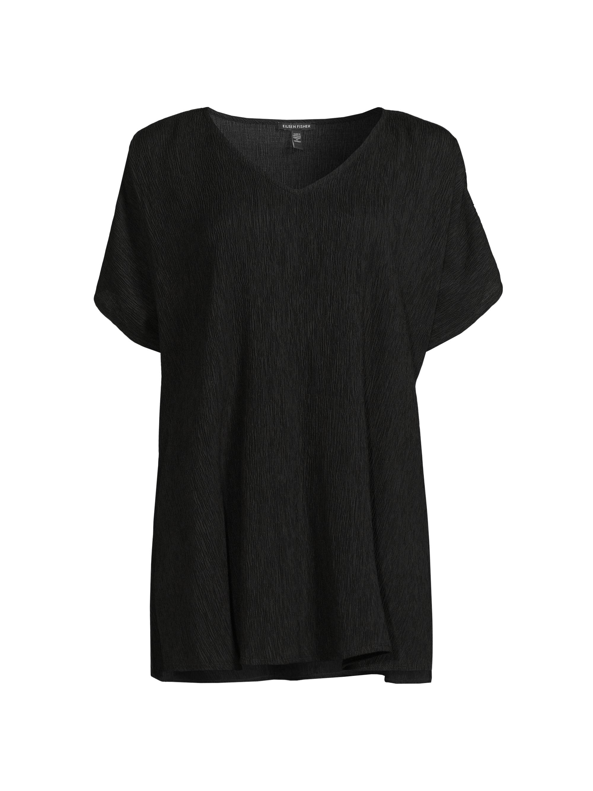 Eileen Fisher Women's V-Neck Dolman-Sleeve Tunic - Black