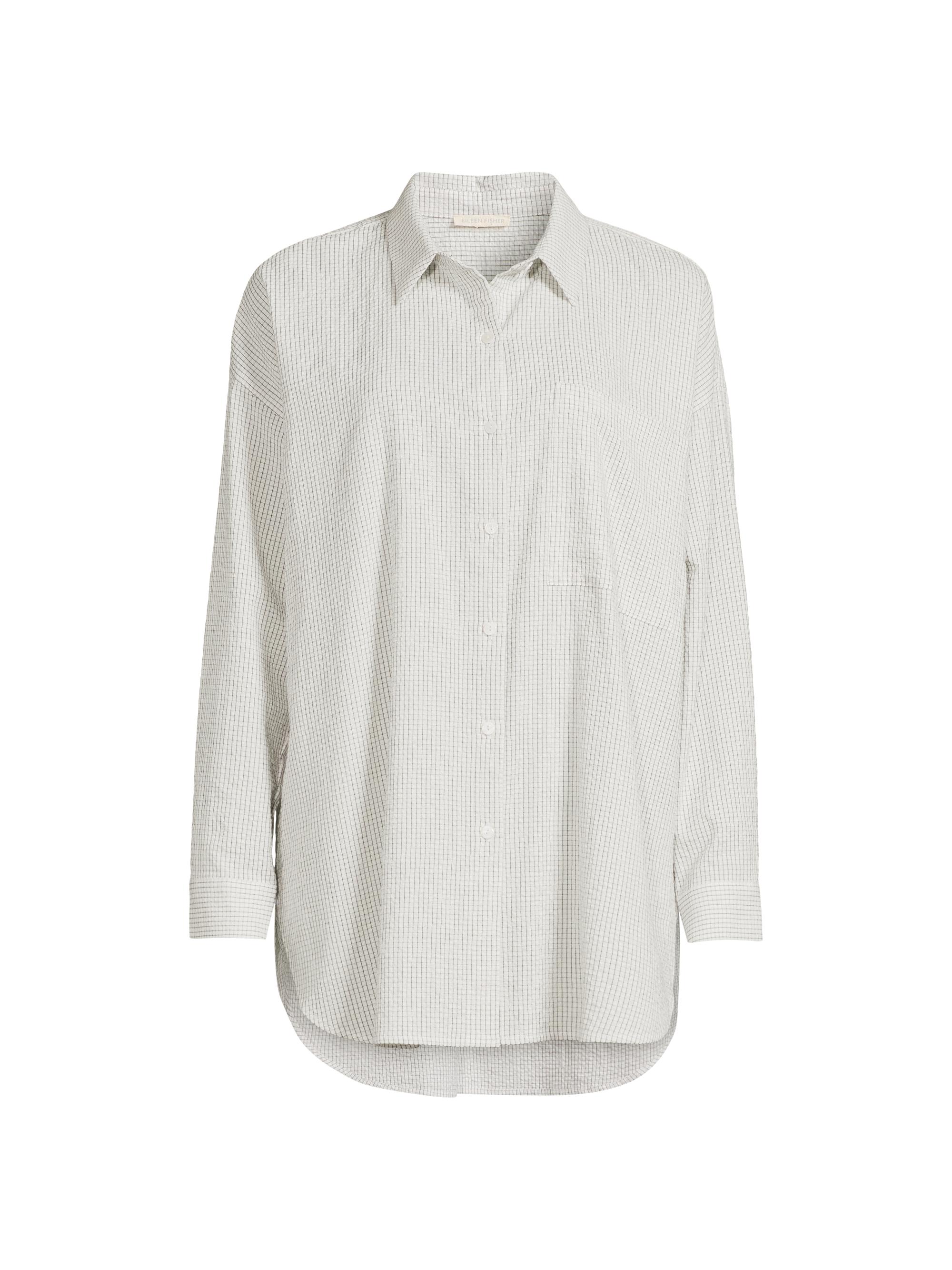 Eileen Fisher Women's Check Cotton Button-Front Shirt - White