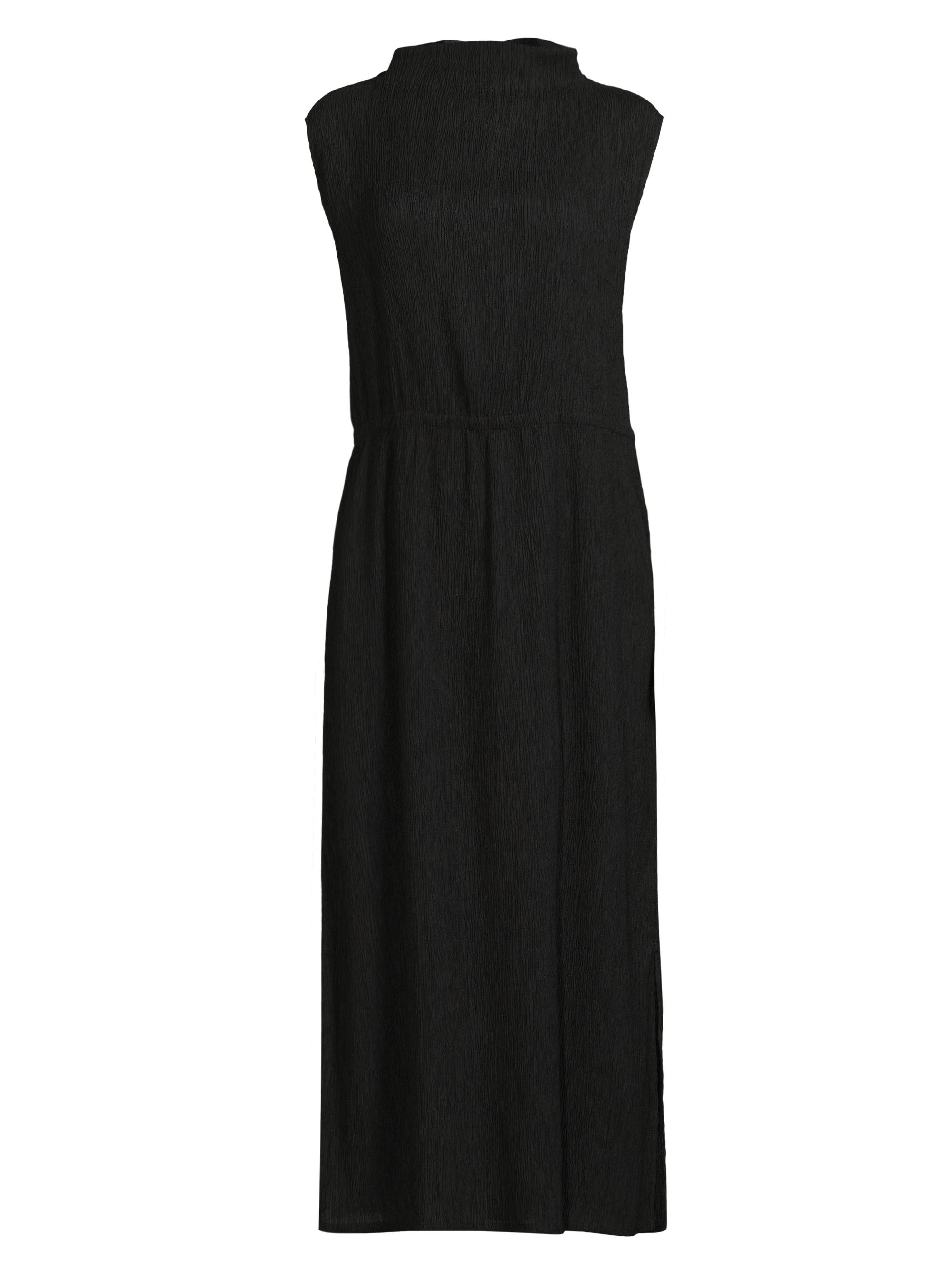 Eileen Fisher Women's Funnel Neck Sleeveless Midi-Dress - Black