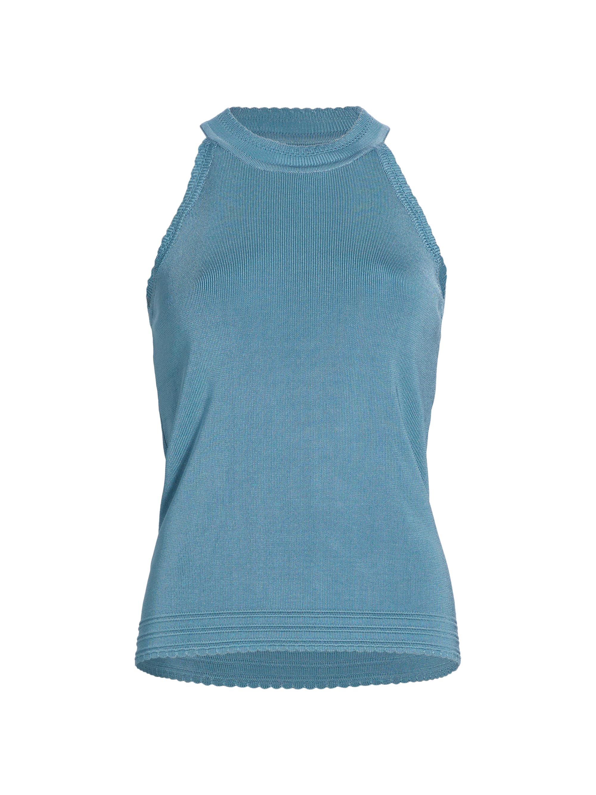 Elie Tahari Women's Mirren Halter Knit Top - Blue Breeze