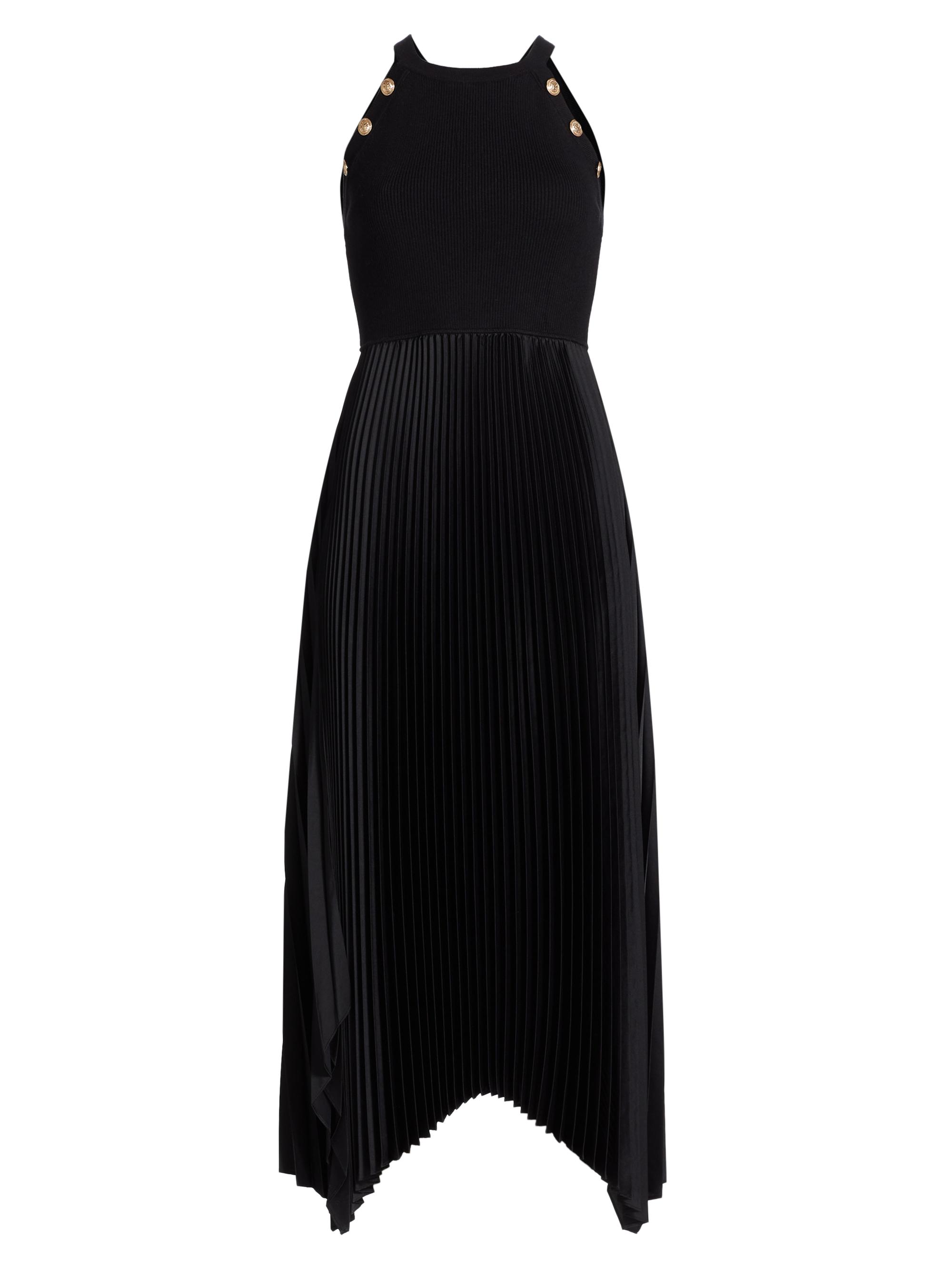 Elie Tahari Women's Eliana Halter Mixed Media Sweater Midi-Dress - Noir