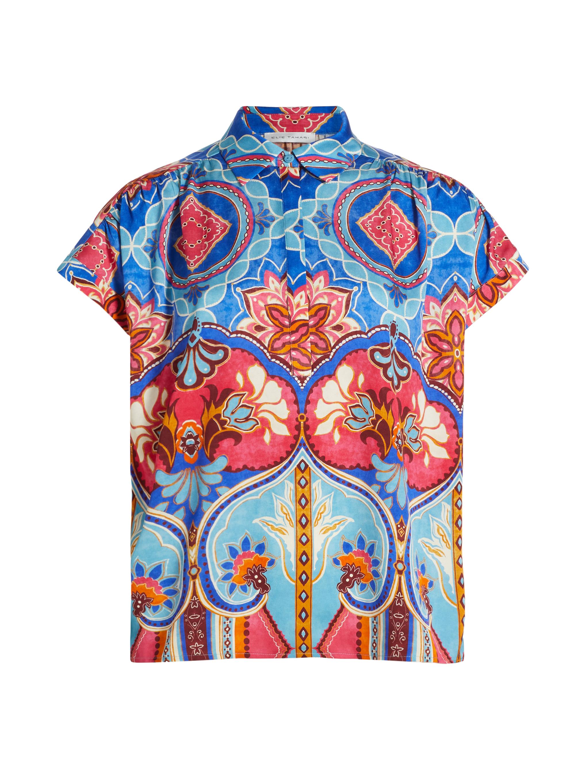 Elie Tahari Women's Chrissy Tapestry Floral Silk-Blend Blouse - Tapestry Floral Print