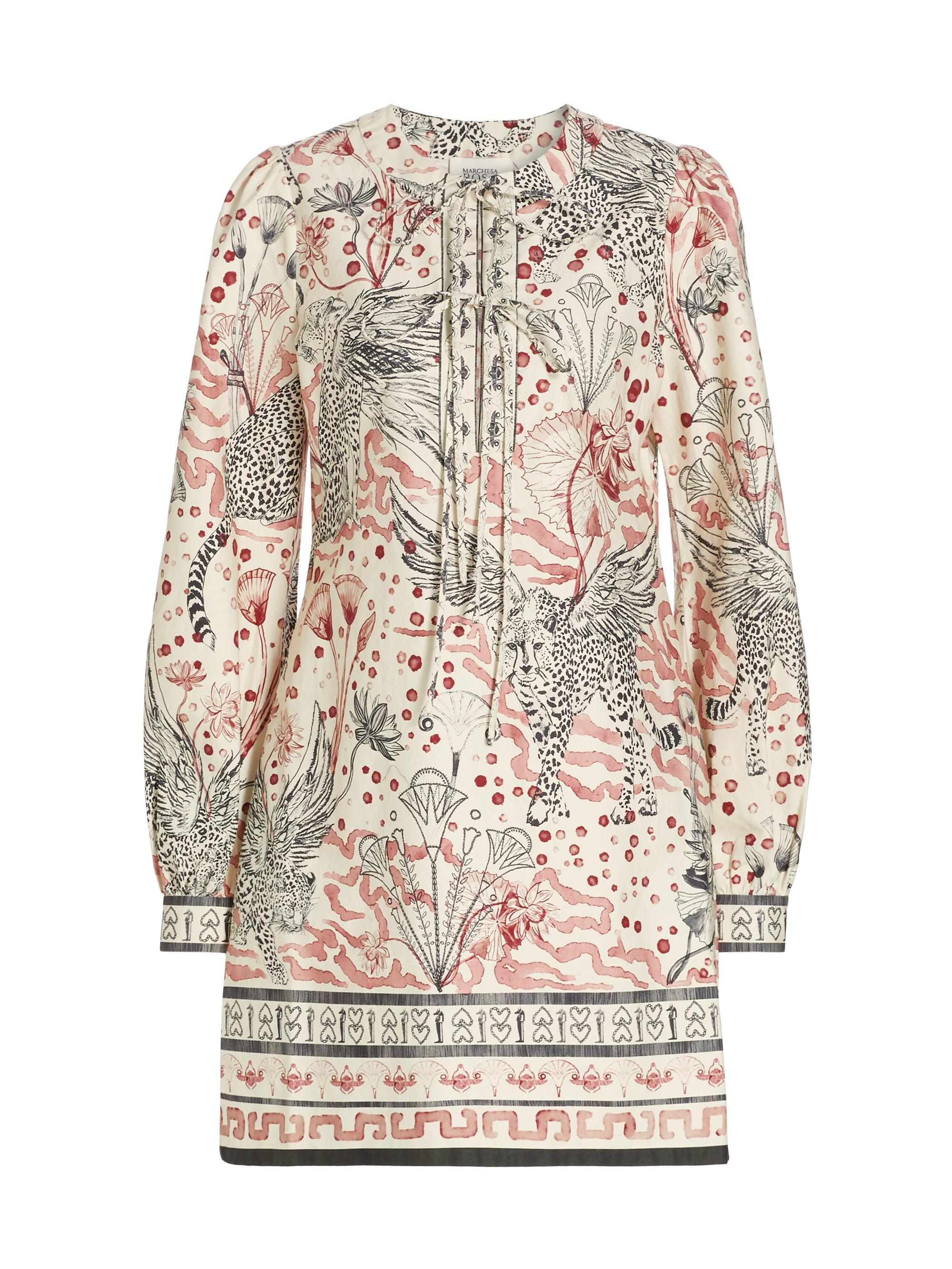 Marchesa Rosa Women's Abstract Cotton Mini Shift Dress - Natural Multi