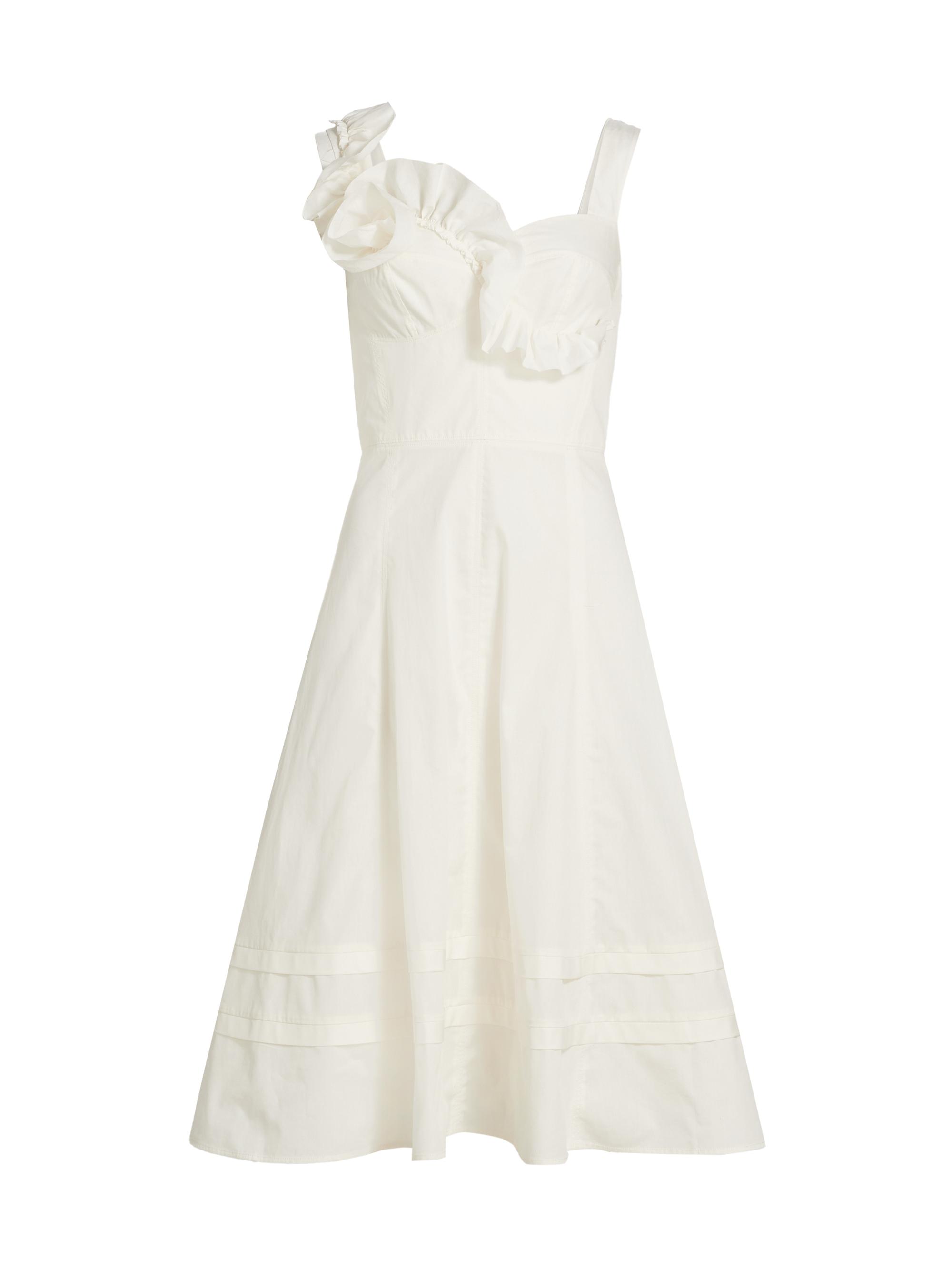 Marchesa Rosa Cotton Ruffled Sweetheart Midi-Dress | Saks Fifth Avenue