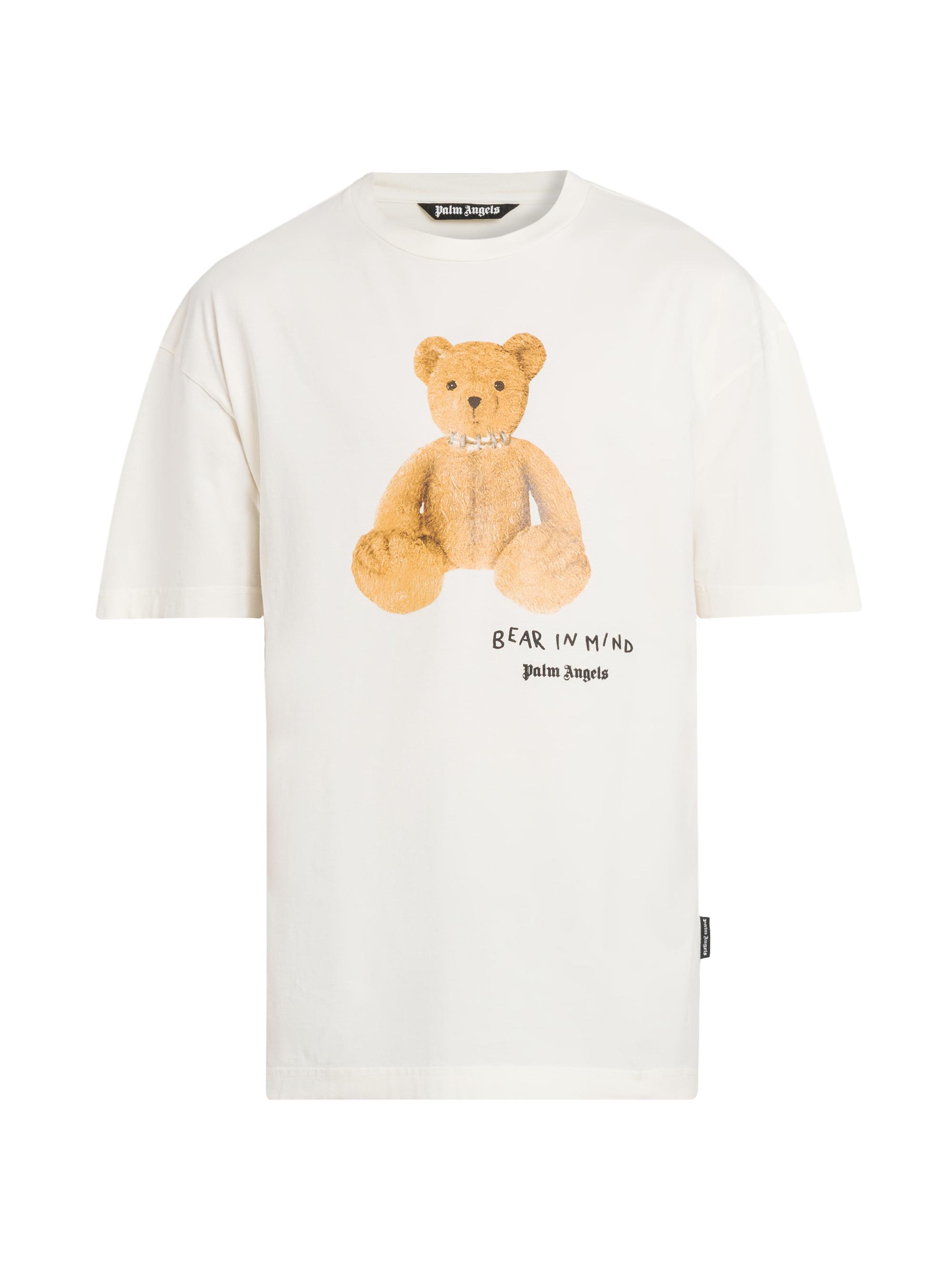 Palm Angels Men's Bear In Mind Cotton T-Shirt - Off White Brown