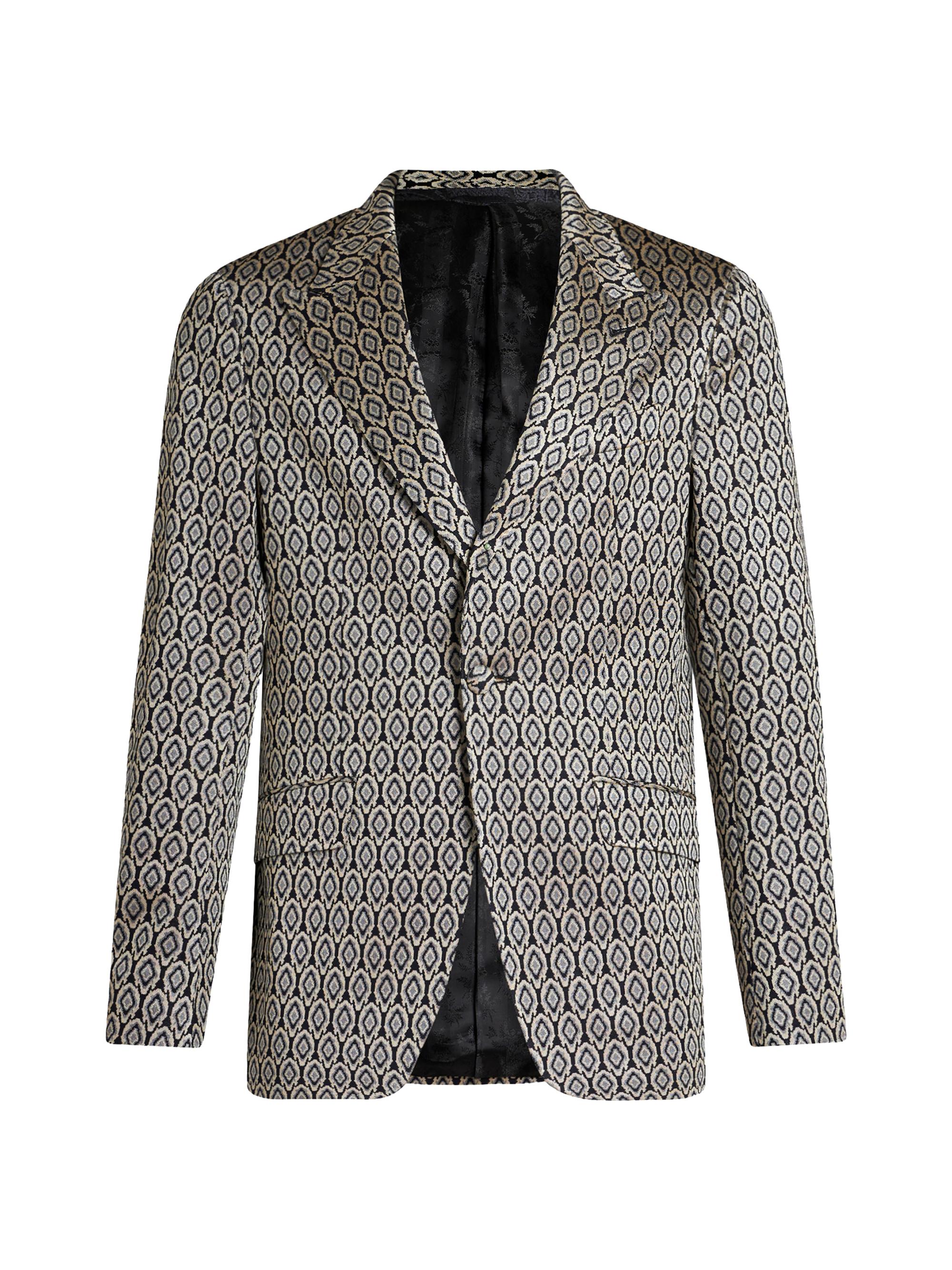Etro Men's Roma Jersey Peak Lapel Jacket - Grey