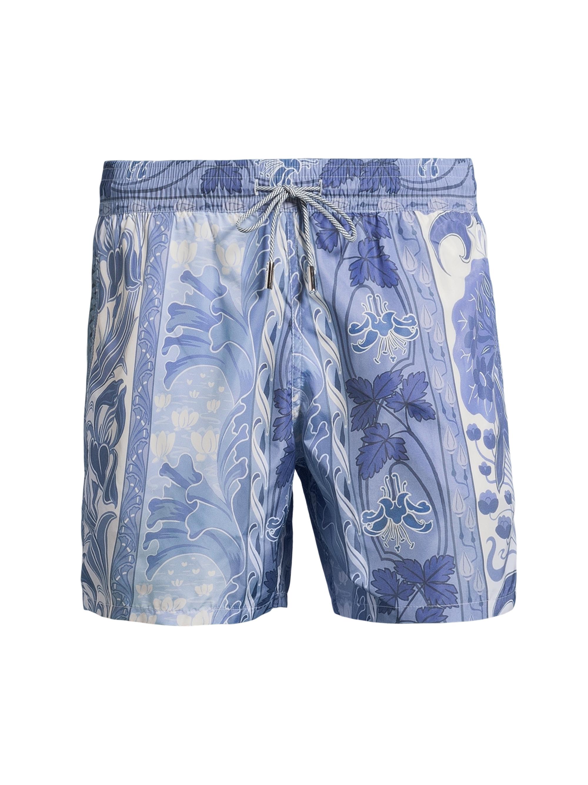 Etro Men's Roma Paisley Swim Trunks - Pale Blue Print