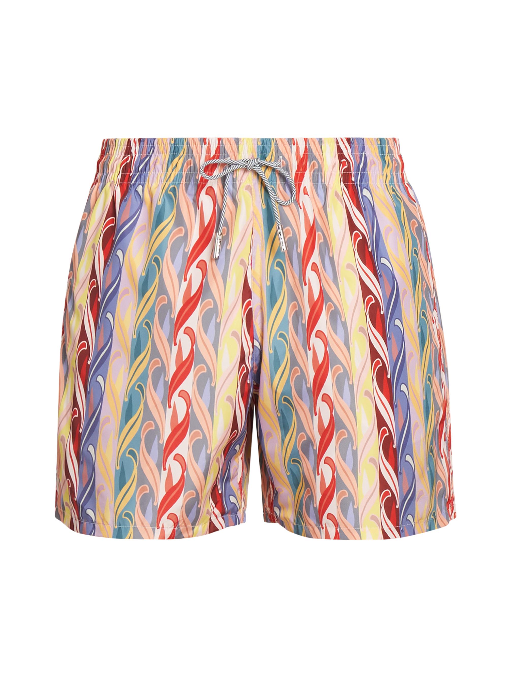 Etro Men's Roma Pocket Swim Trunks - Print On White