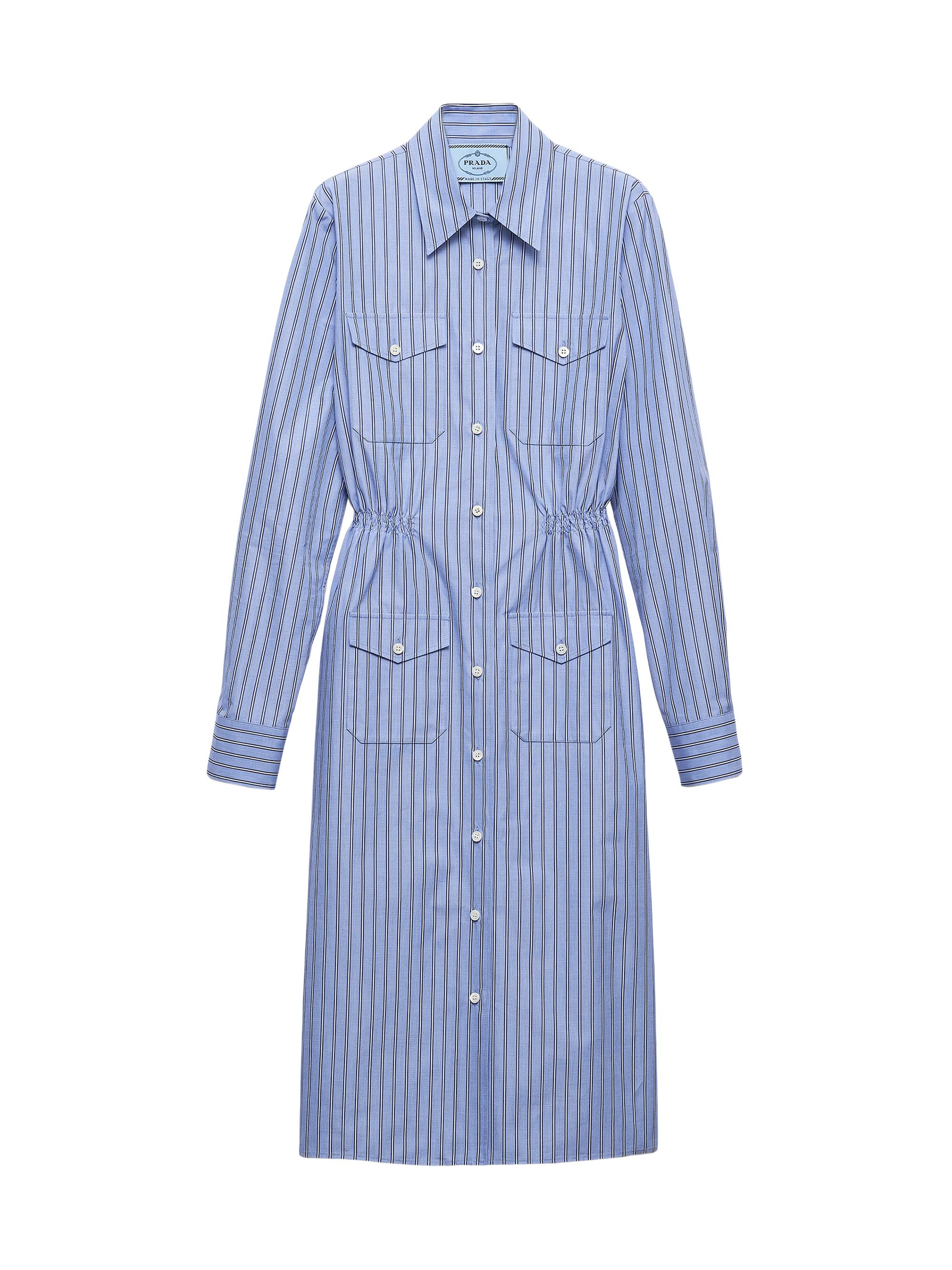 Prada Women's Striped Chambray Dress - Blue