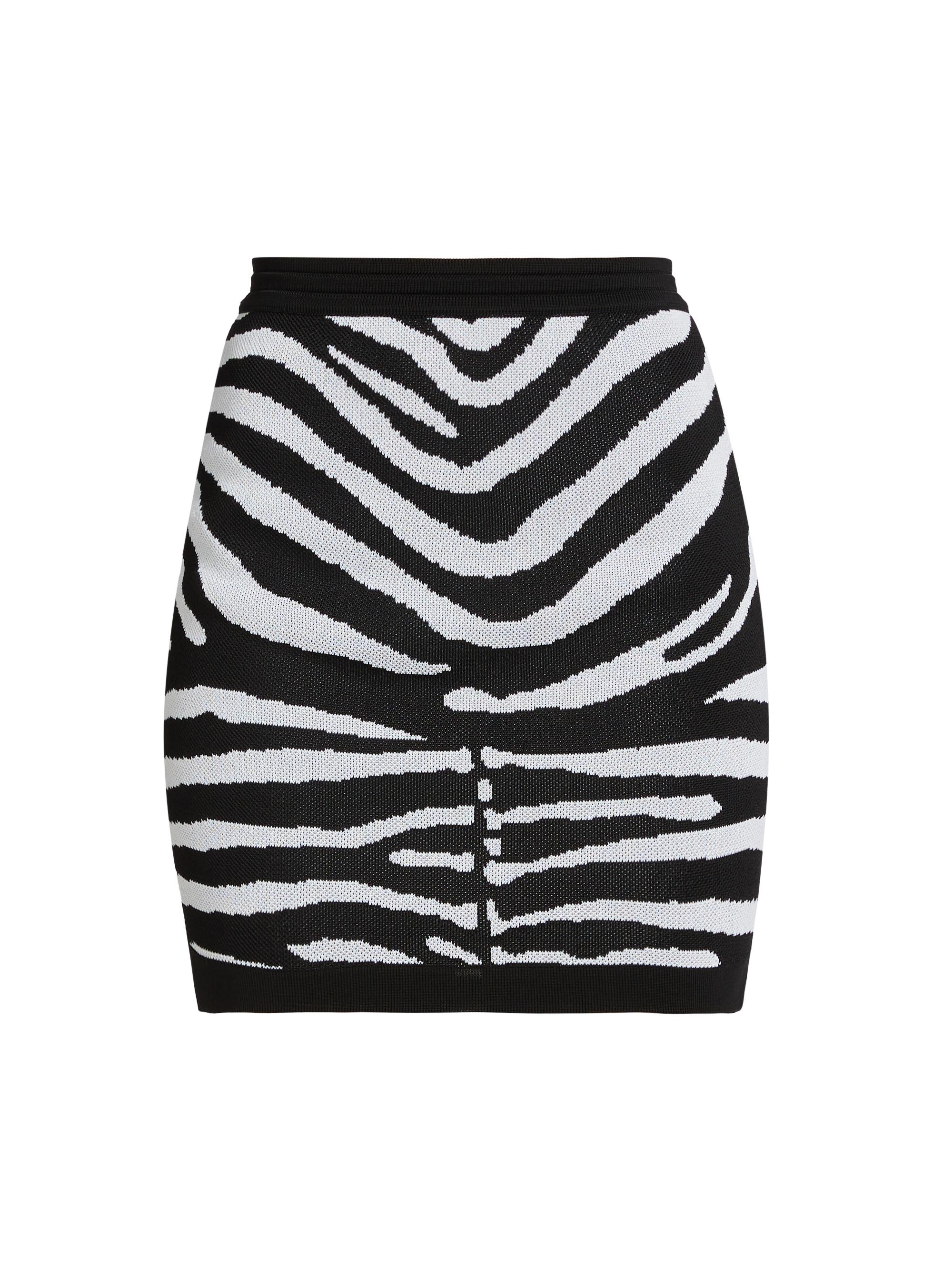 Balmain Women's Disney x : The Lion King Zebra Knit Jacquard Miniskirt - Noir